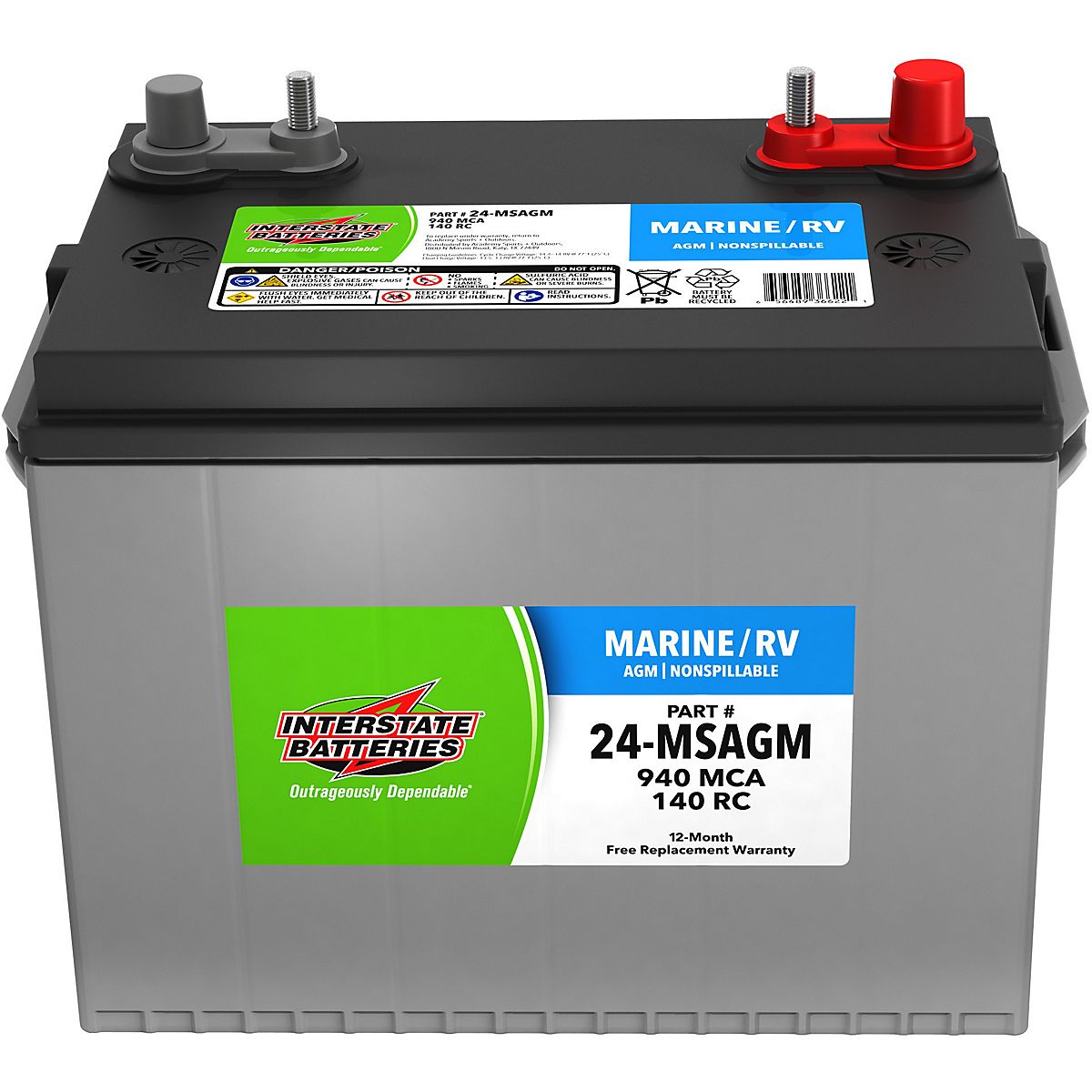 Interstate Batteries Marine Battery | Free Shipping at Academy