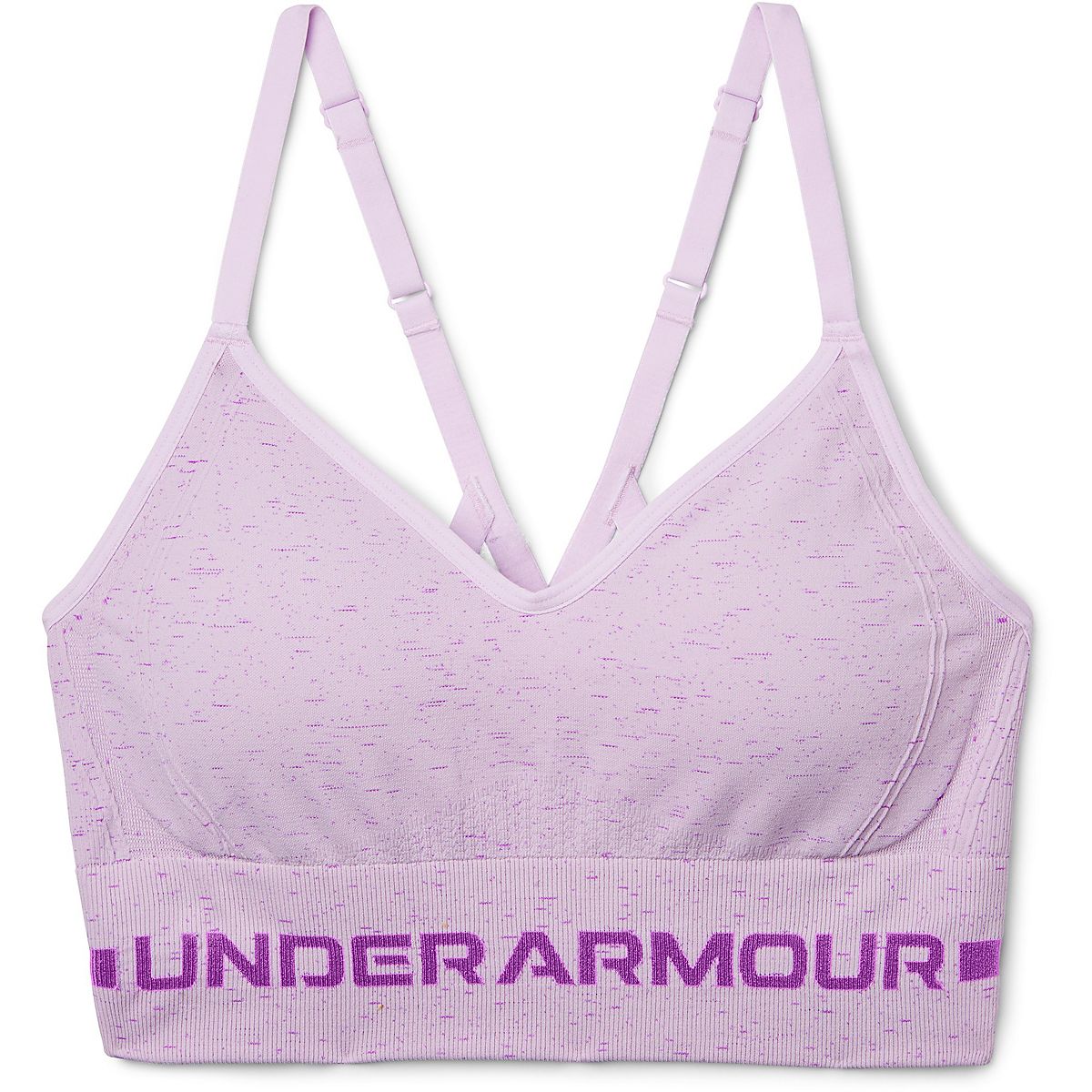 Under Armour Threadborne Heathered Sports Bra, Pink Lemonade Light