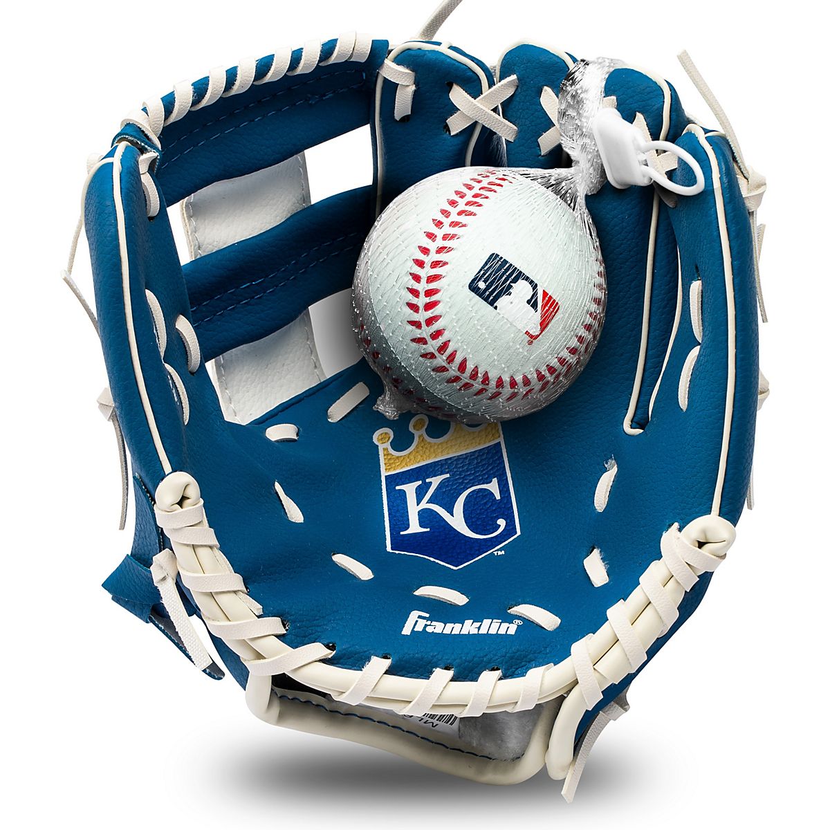 Franklin Youth MLB Kansas City Royals Tball Glove and Ball Set Academy