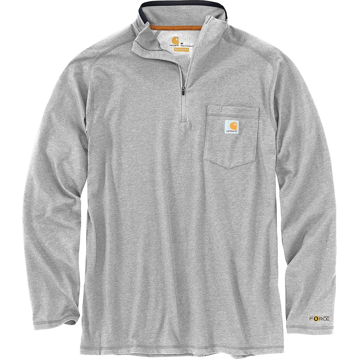 Carhartt Men s Force Relaxed Fit 1 4 Zip Pocket Long Sleeve T shirt