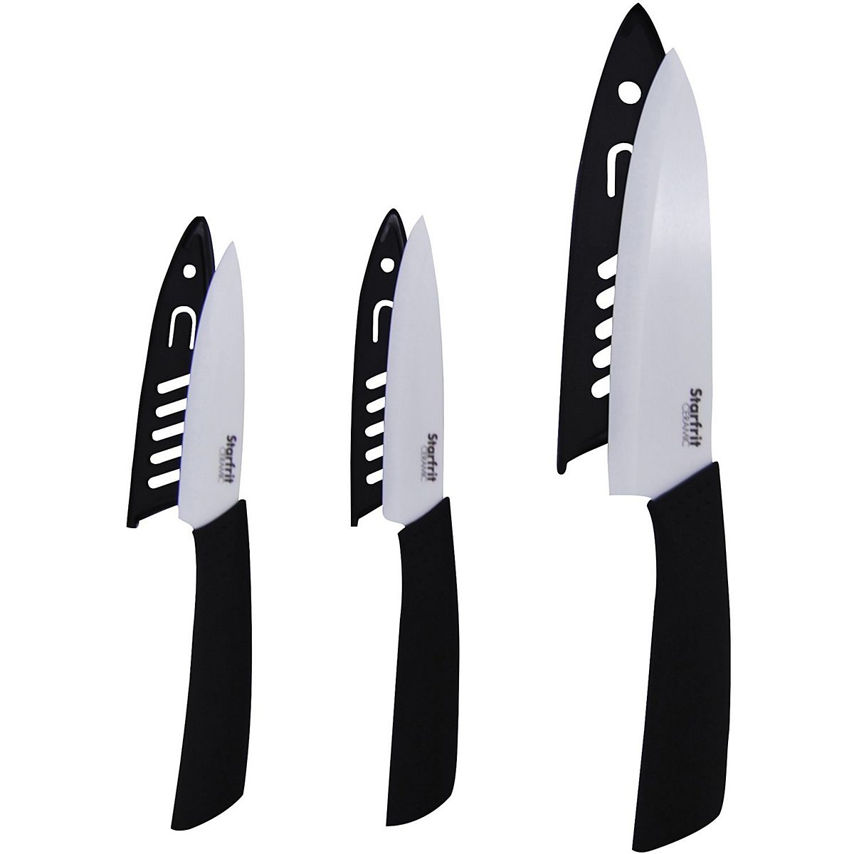 Ceramic Knife Set - 3 Knives & a Peeler - Black – Vosknife