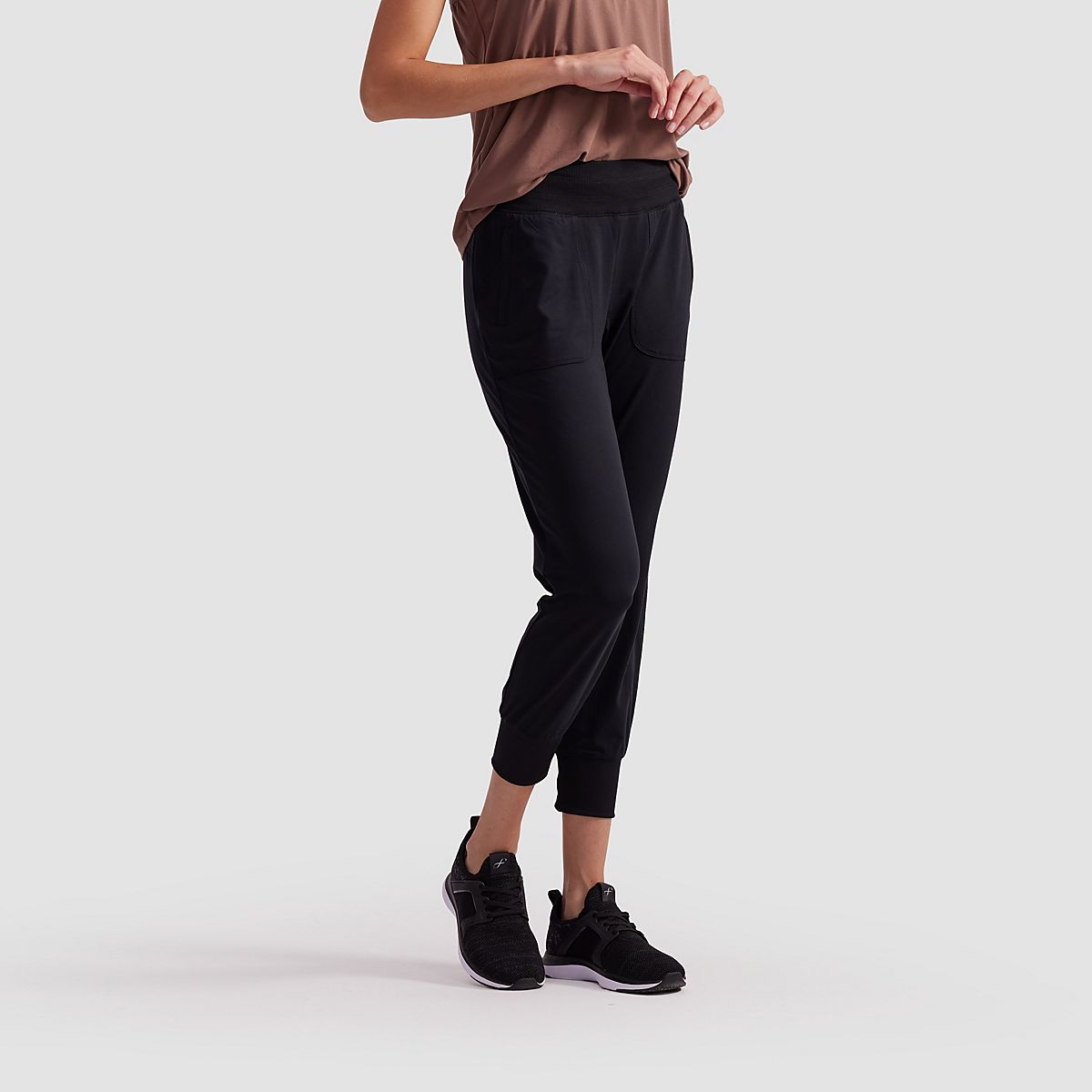 .com: Gaiam Women's Jogger Yoga Pants - High Rise Waist Athleisure  Running Pants with Zipper Pockets - Black Tap Shoe, Medium : Clothing,  Shoes & Jewelry