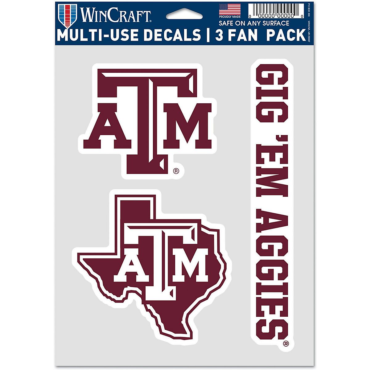 WinCraft Texas A&M University Fan Decals 3-Pack | Academy