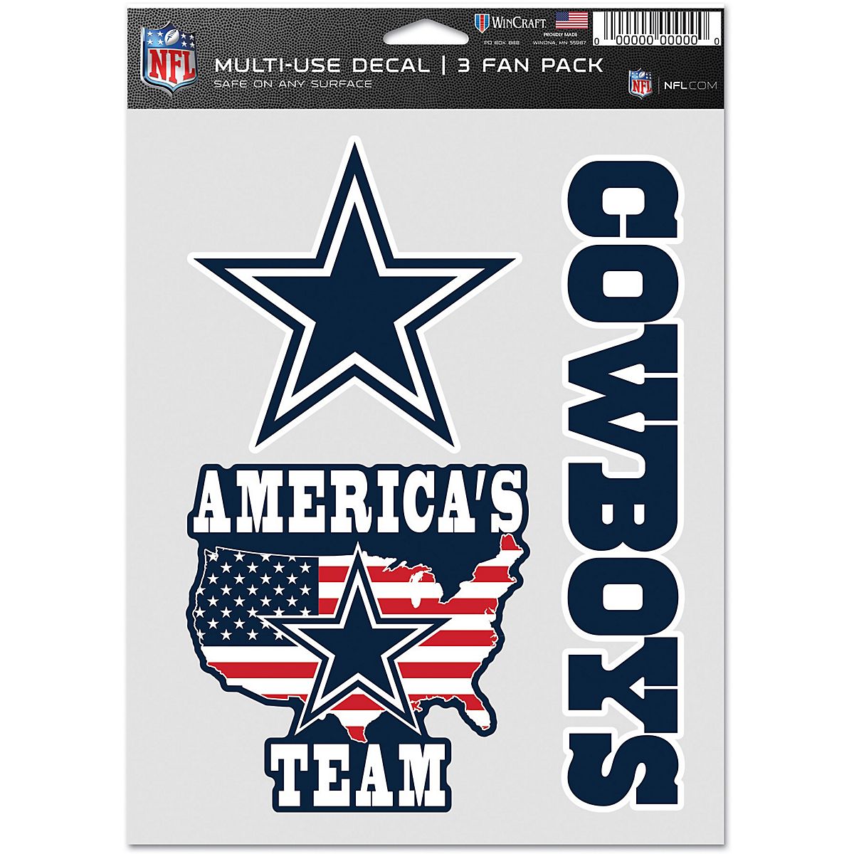 WinCraft Dallas Cowboys Fan Decals 3-Pack | Academy