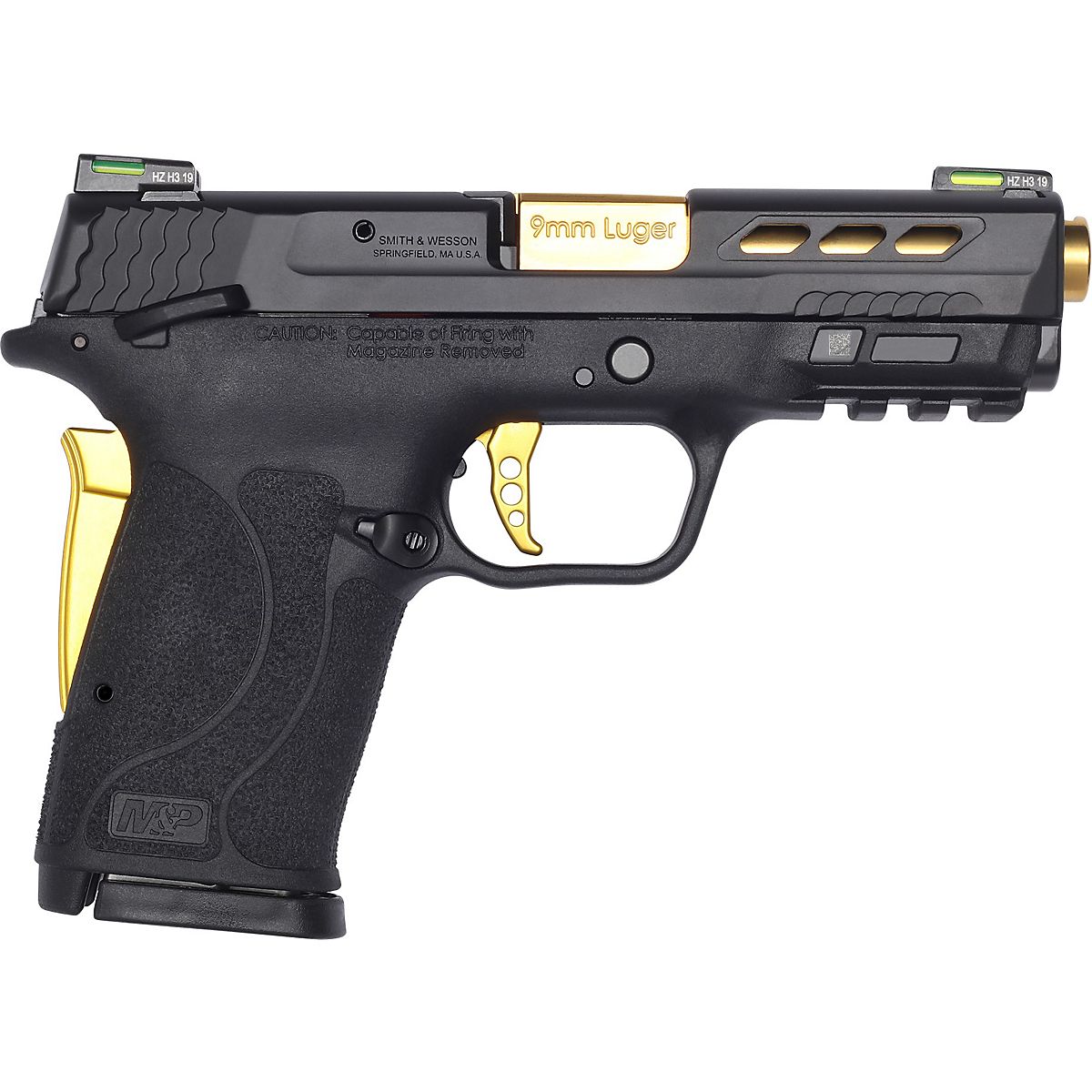 Smith And Wesson Performance Center Mandp 9 Shield Ez Ts Gold Ported Barrel 9mm Pistol Academy 4345