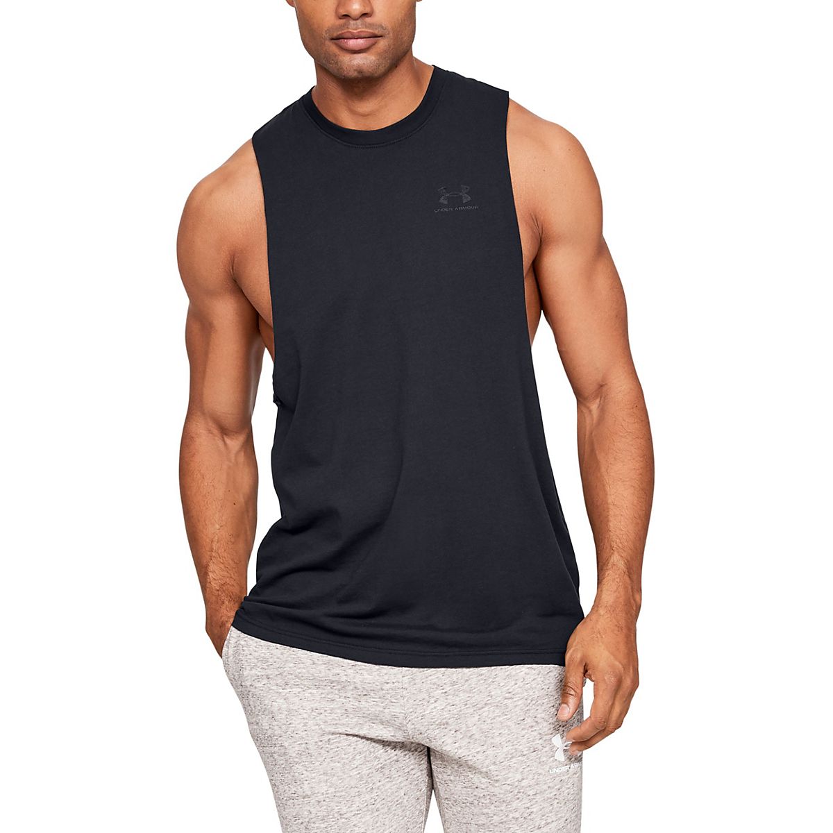 Under Armour UA Sportstyle Logo Sleeveless T-Shirt Grey