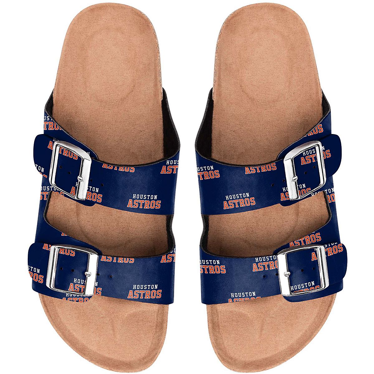 Lids Houston Astros FOCO Retro Colorblock Logo Gel Slide Sandals