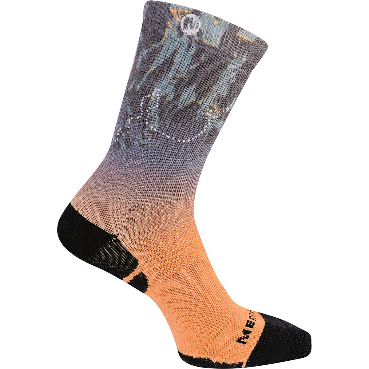 Merrell Adults’ Reflective Ombre Printed Performance Hiking Crew Socks