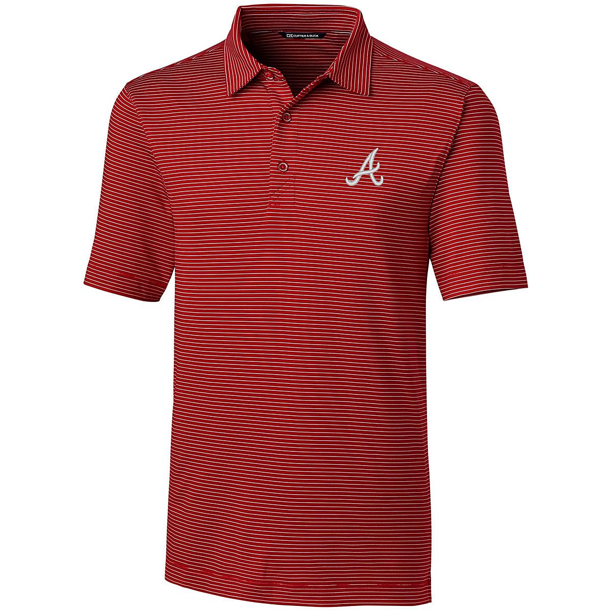 Cutter & Buck Men's Atlanta Braves Big Pencil Stripe Polo Shirt