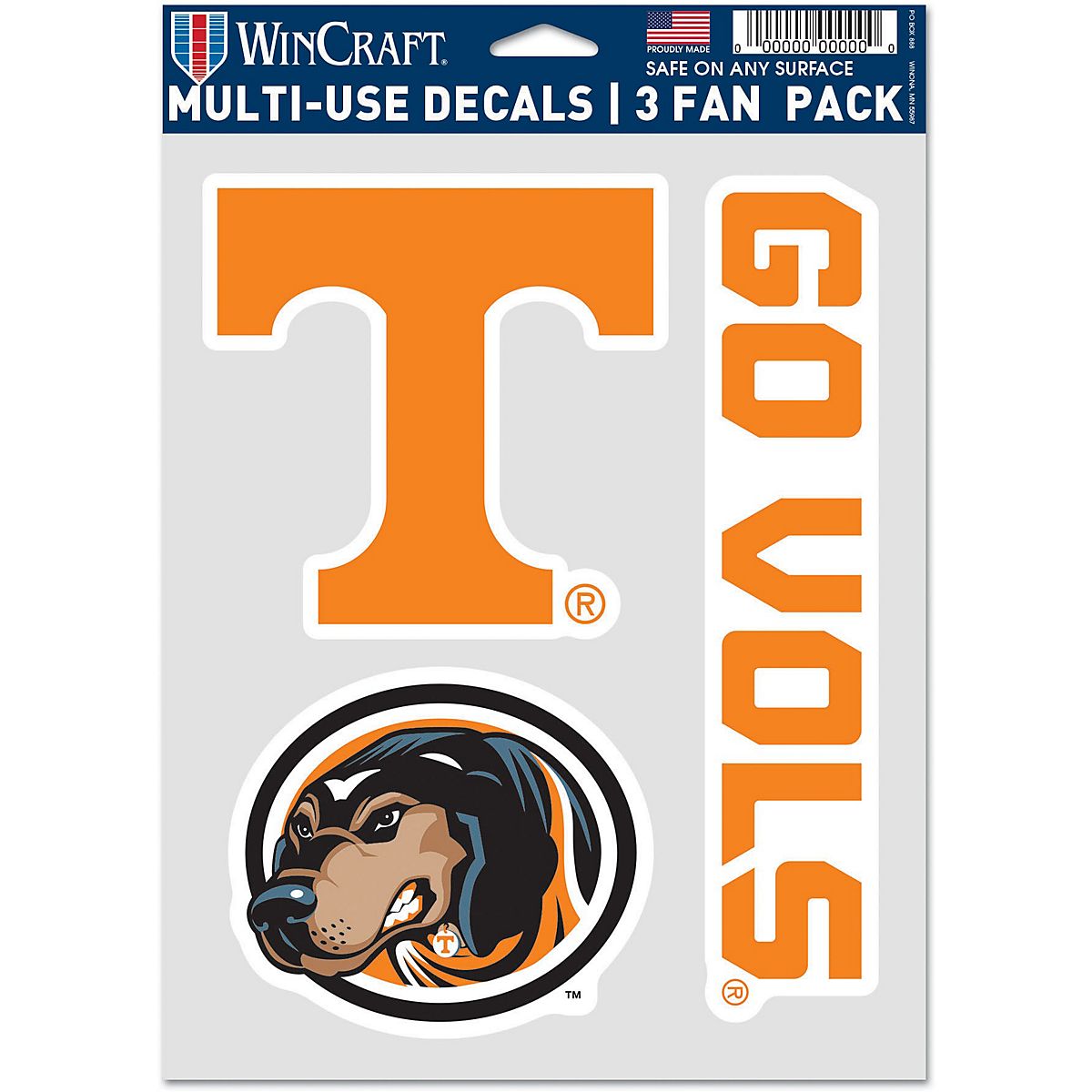 WinCraft University of Tennessee Fan Decals 3Pack Academy