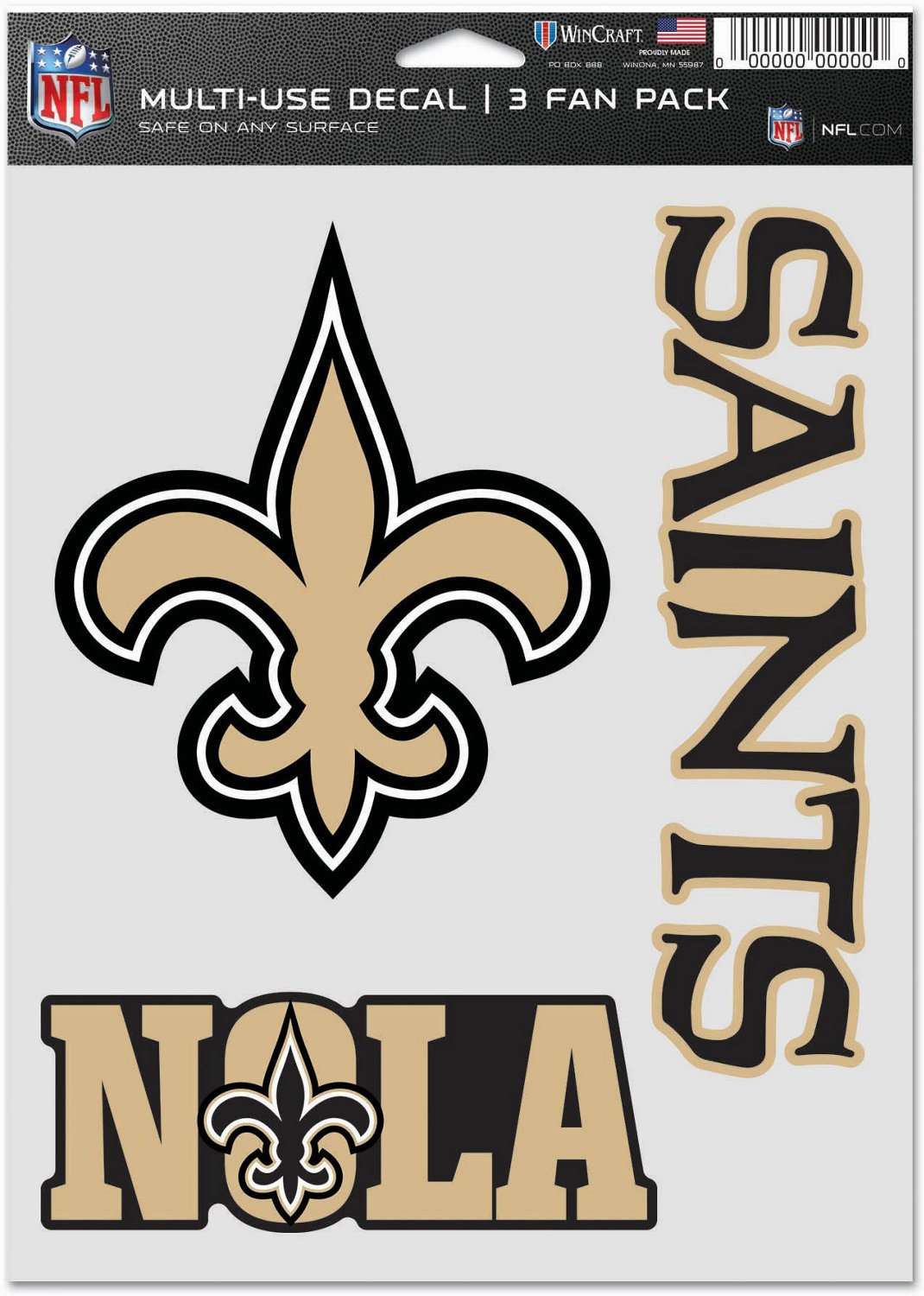 Bandiera New Orleans Saints NFL 71x101 Cm, Doppio Lato, In Poliestere Con Manicotto Per Asta, Ufficiale Wincraft