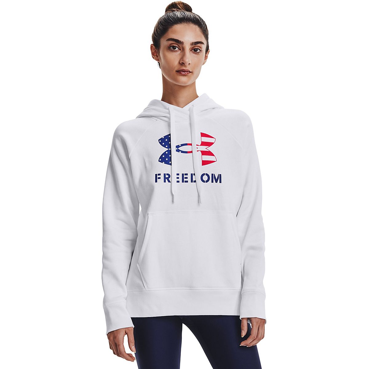 Under armour women's armour fleece big flag logo hot sale hoodie