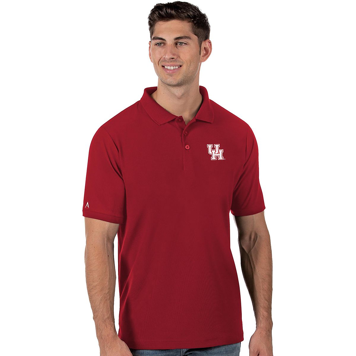 Men's Antigua Gray Houston Astros Big & Tall Legacy Pique Polo