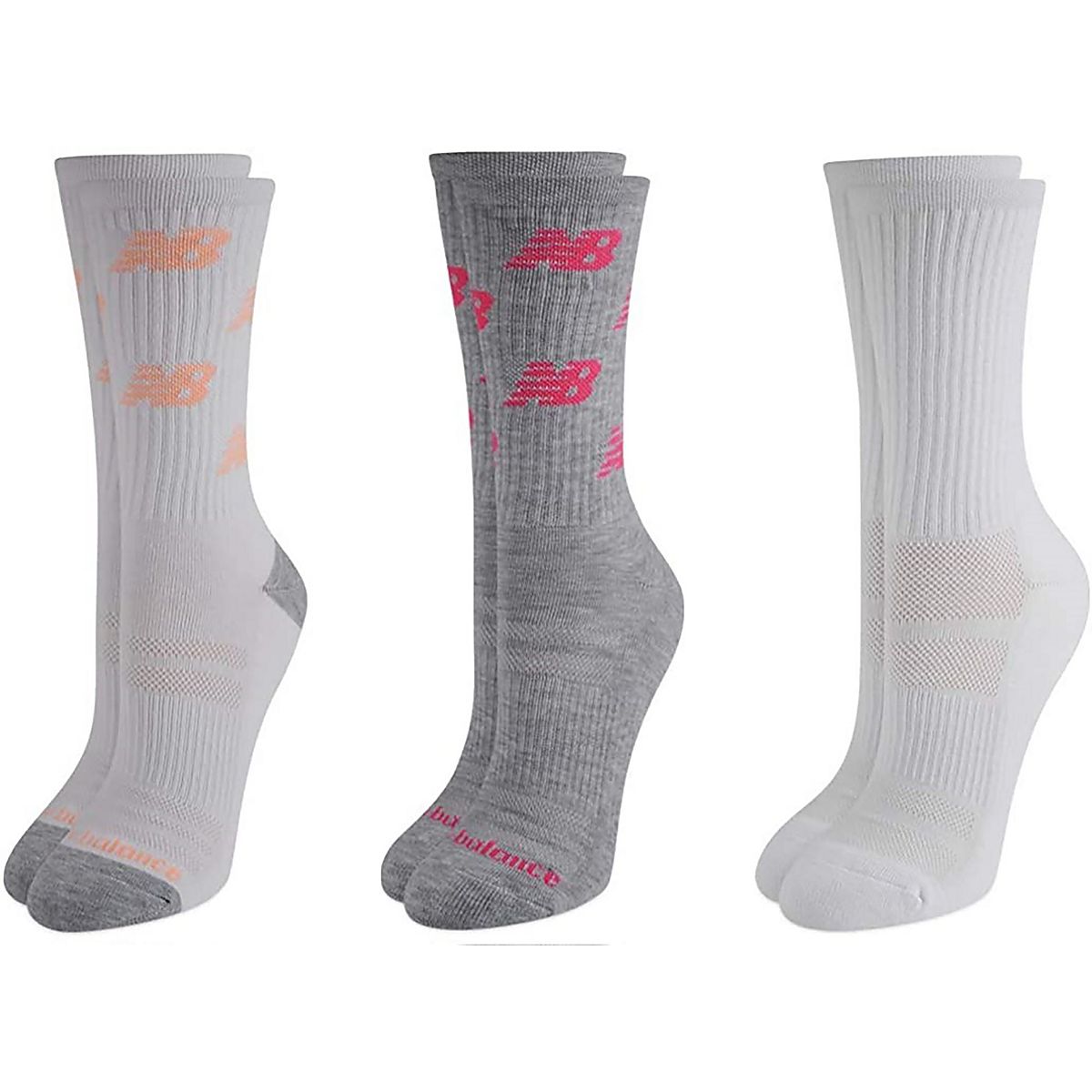 New Balance NB Multi Logo Crew Socks 3 Pack Academy