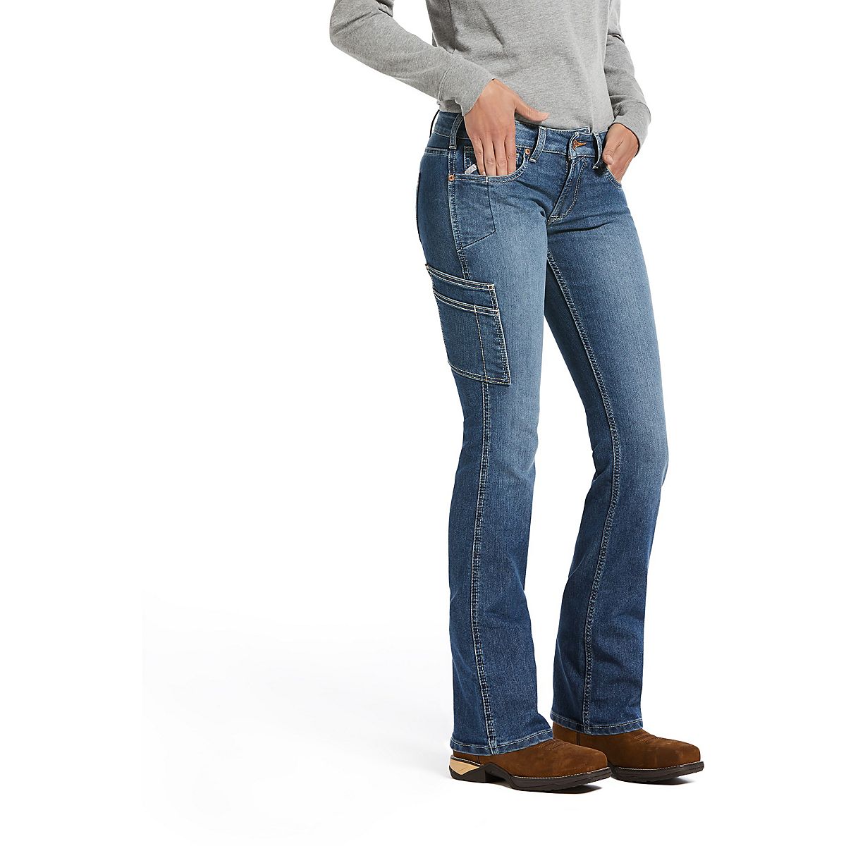 Ariat Women's Plus Size Rebar DuraStretch Raven Boot Cut Jeans | Academy