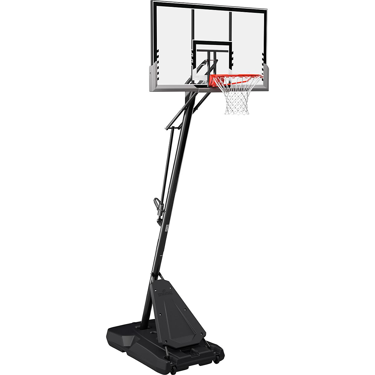 Basketball Hoop, Height Adjustable Pole with Roller Base, Black, 1