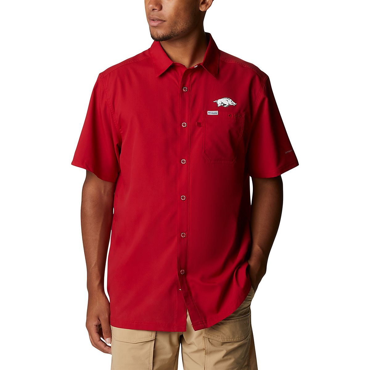 Men's Columbia PFG Cardinal Arkansas Razorbacks Slack Tide Camp