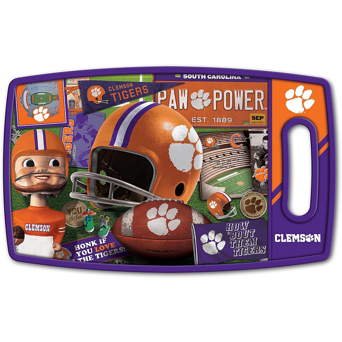YouTheFan Clemson University Retro Series Cutting Board