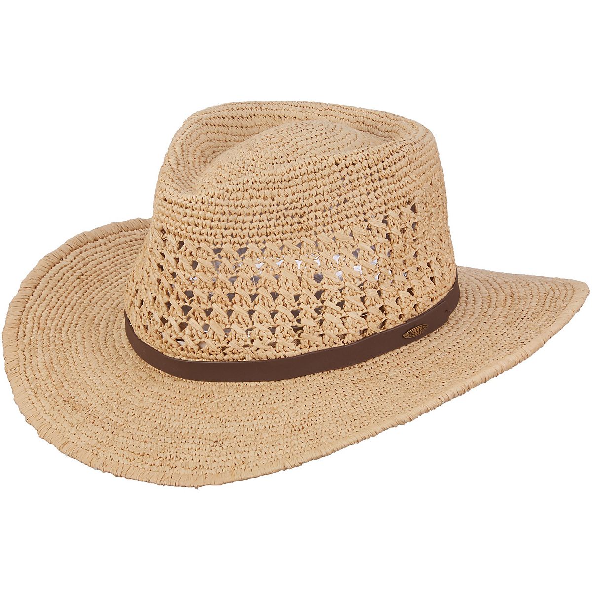 Scala Pronto Men's Crocheted Raffia Outback Hat Academy