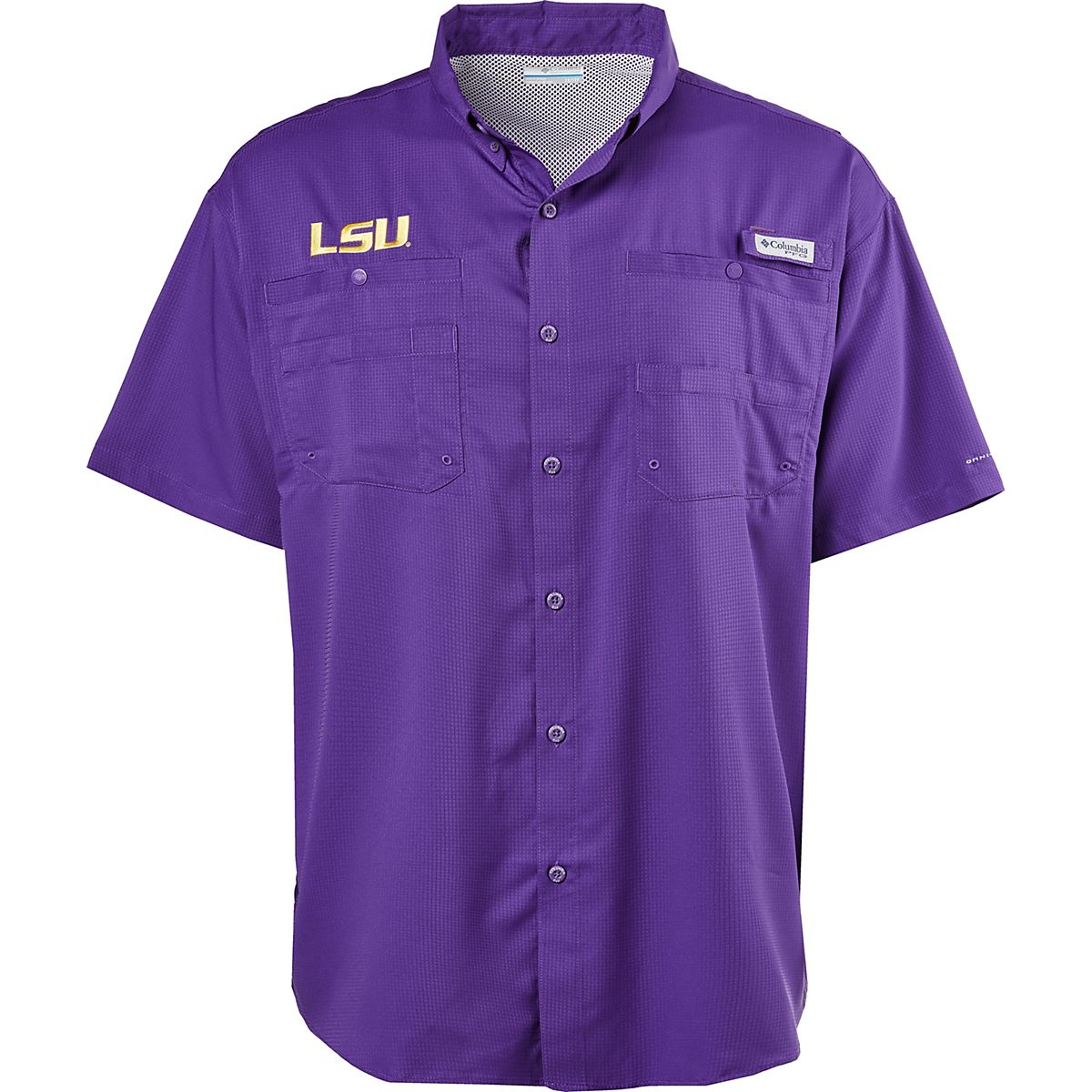 Columbia Sportswear Men’s Big and Tall Louisiana State University Tamiami Button-Up Shirt