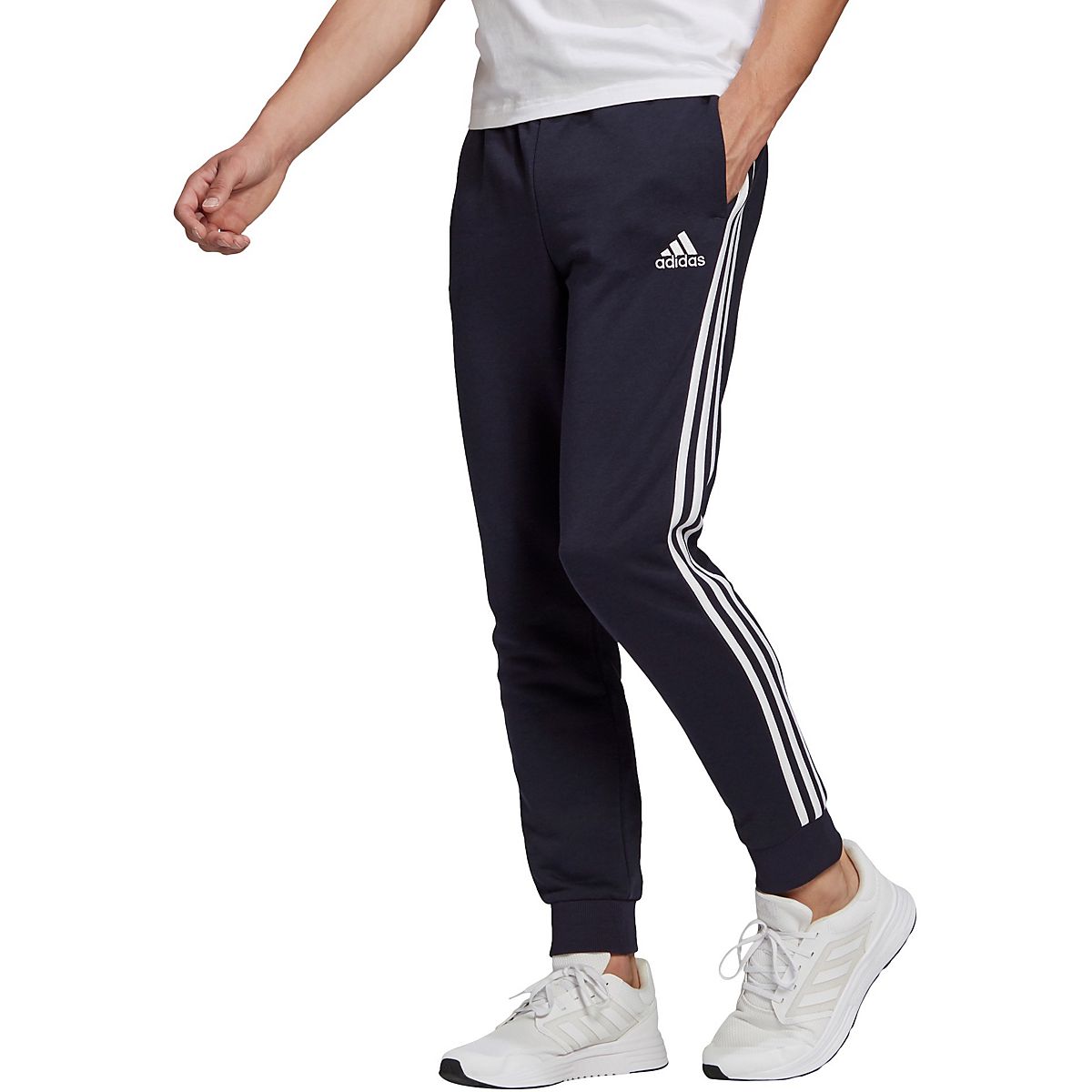 adidas Men's Essentials French Terry 3S Cuff Pants | Academy