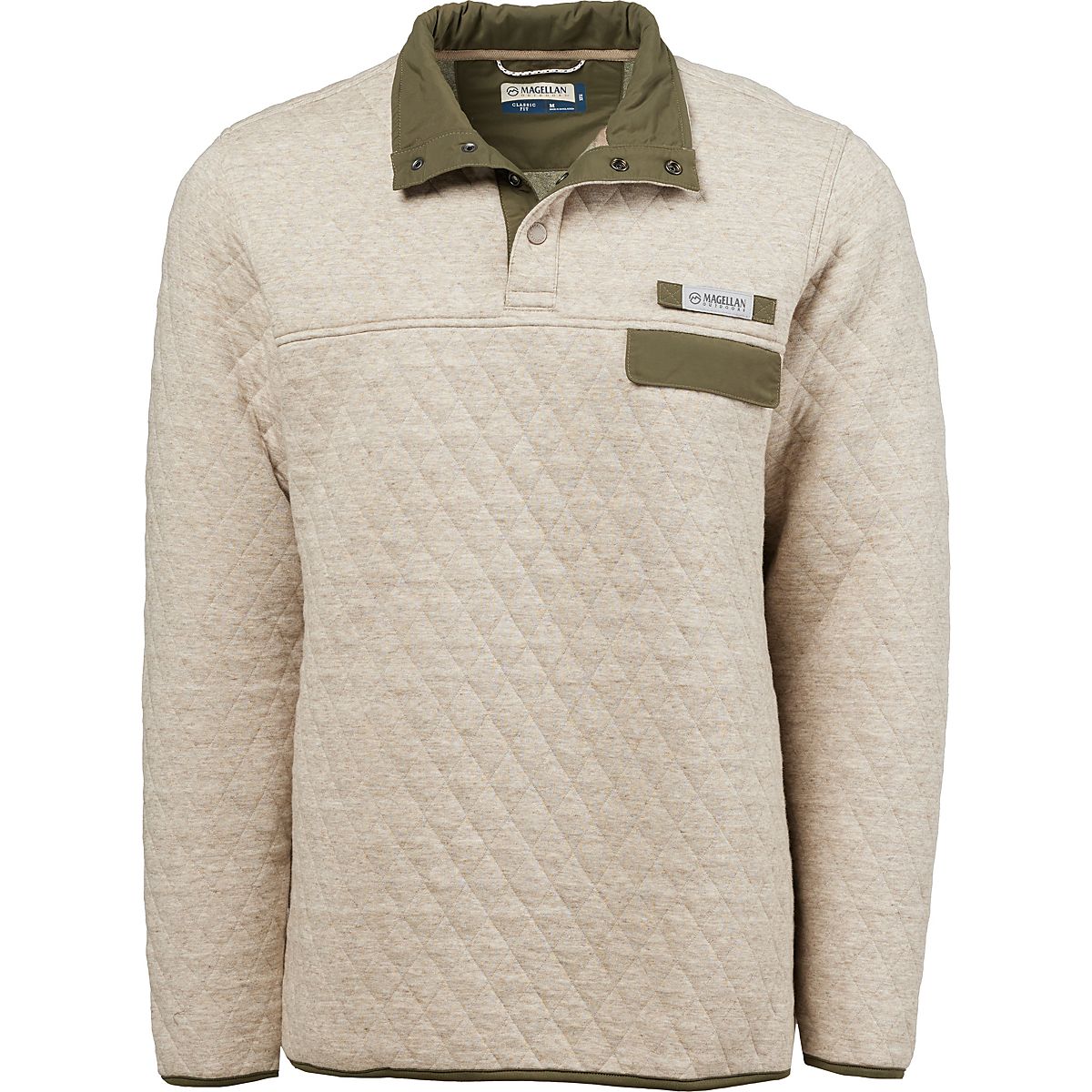 Magellan Outdoors Men's Campfire Quilted Quarter Snap Pullover | Academy