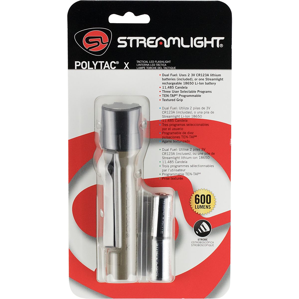 ストリームライト　POLYTAC X セット Streamlight PolyTac X 600/260/35 Lumens C4 LED Polymer Coyote