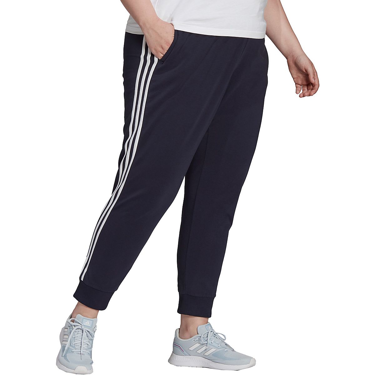 adidas Women's Plus Size Essentials Slim Tapered Cuff Pants Academy