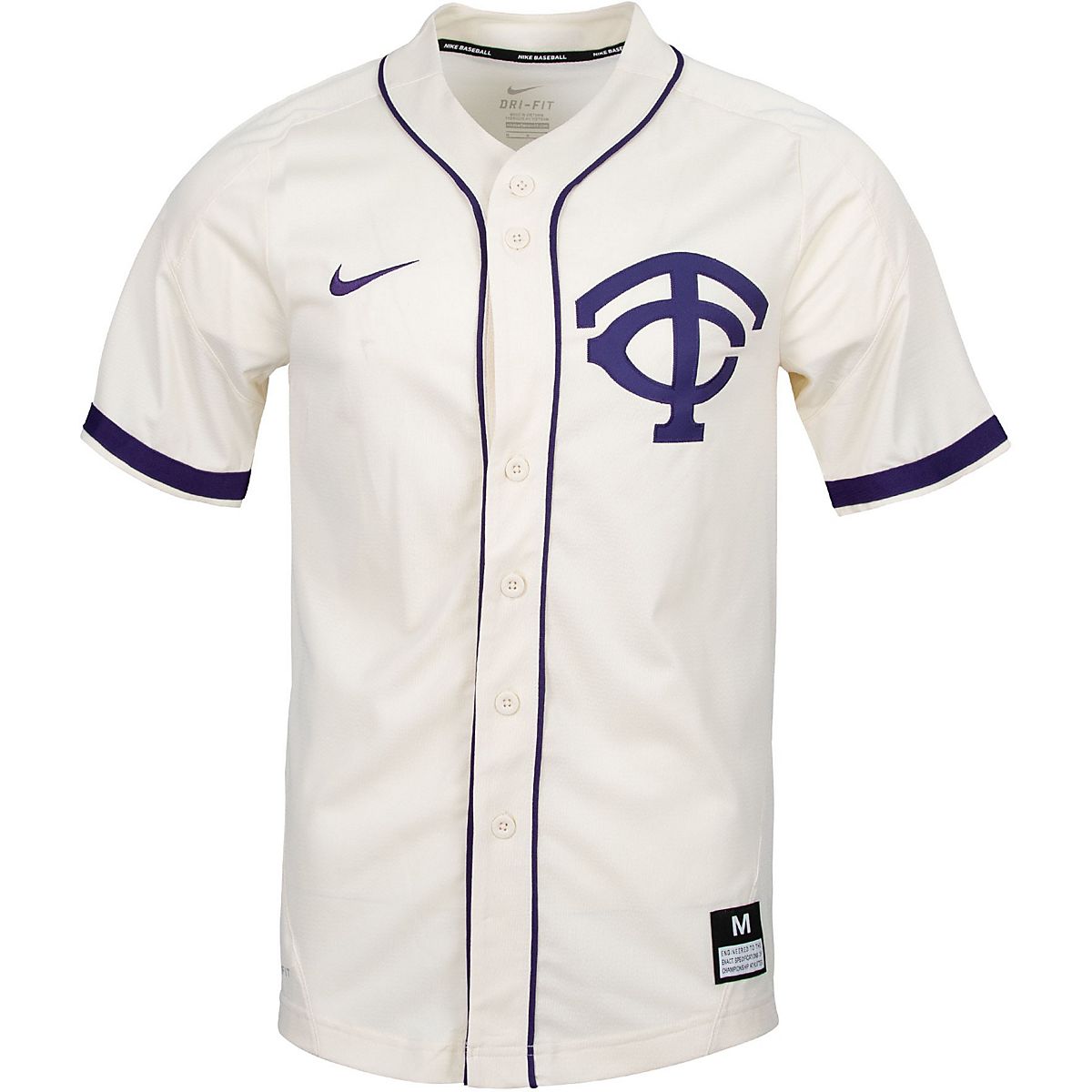 Tennessee Men's Nike College Full-Button Baseball Jersey.