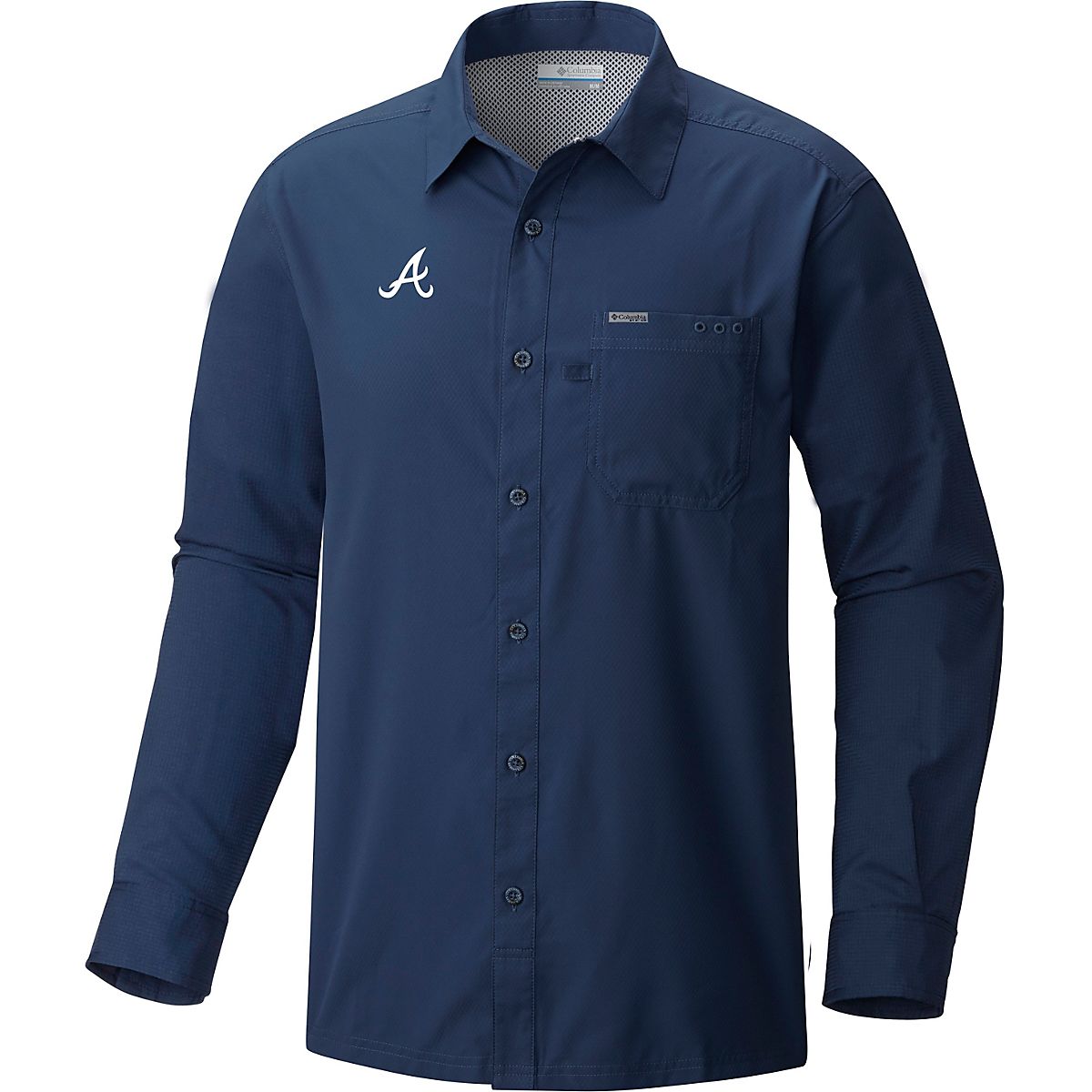 Columbia, Shirts, Columbia Pfg Atlanta Braves Short Sleeve Fishing Shirt  Mens Sz Small