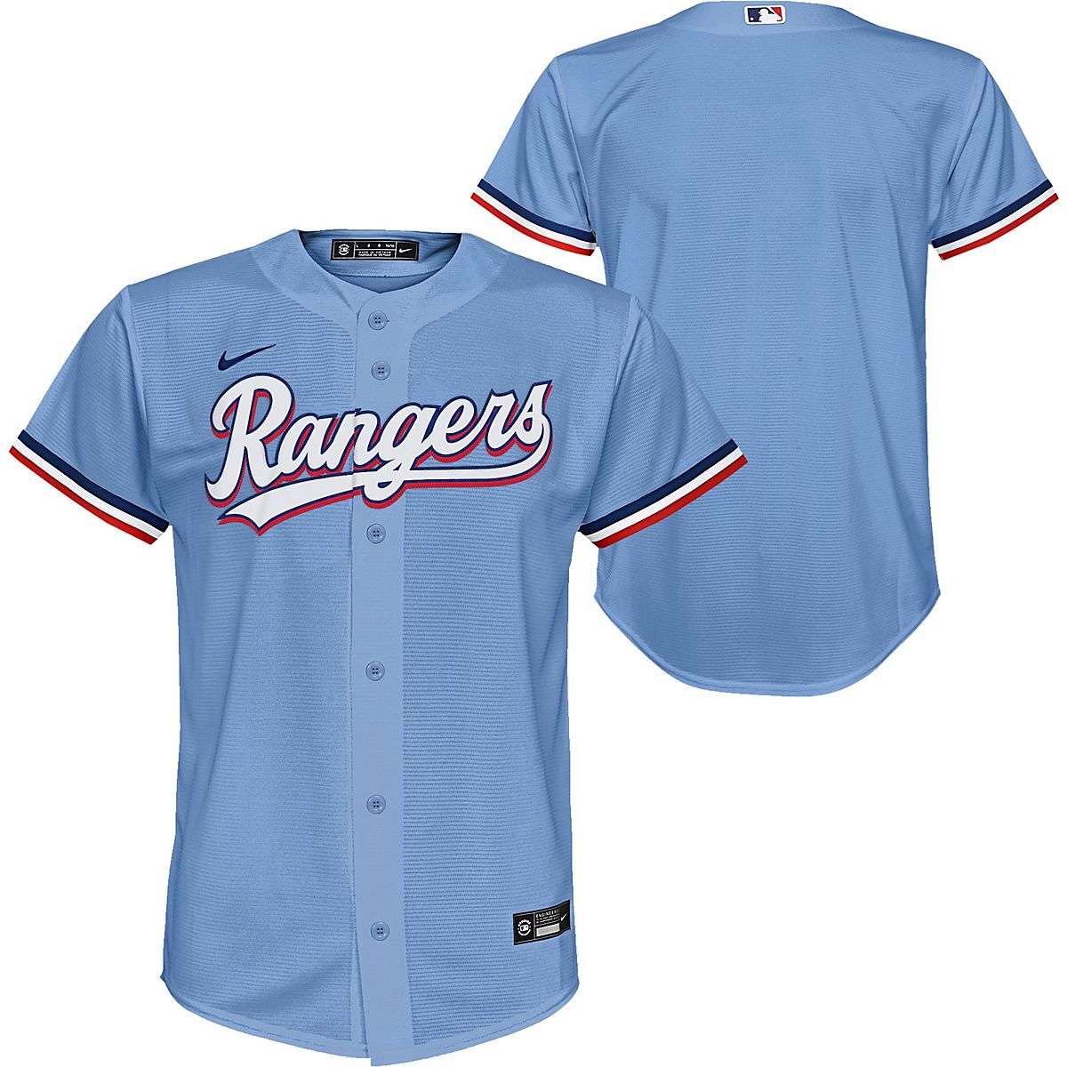 Youth Texas Rangers Nike Light Blue Alternate Replica Team Jersey