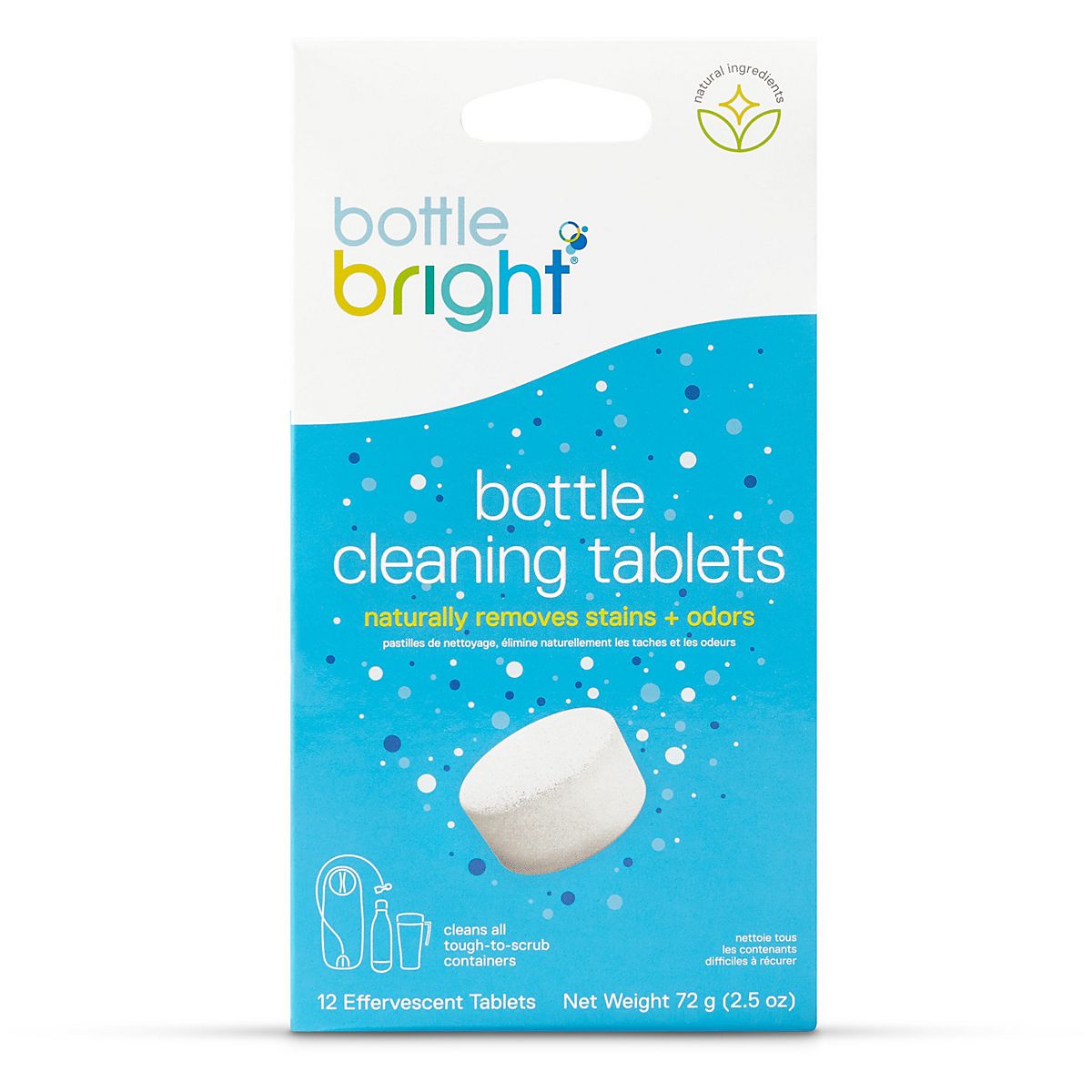 Bottle Bright Single Pack (12 Tablets)- Clean Stainless Steel, Thermos,  Tumbler, Insulated and Reusable Water Bottles –Cleaning Tablets are Easy  and Safe to Use : HydraPak: Health & Household 