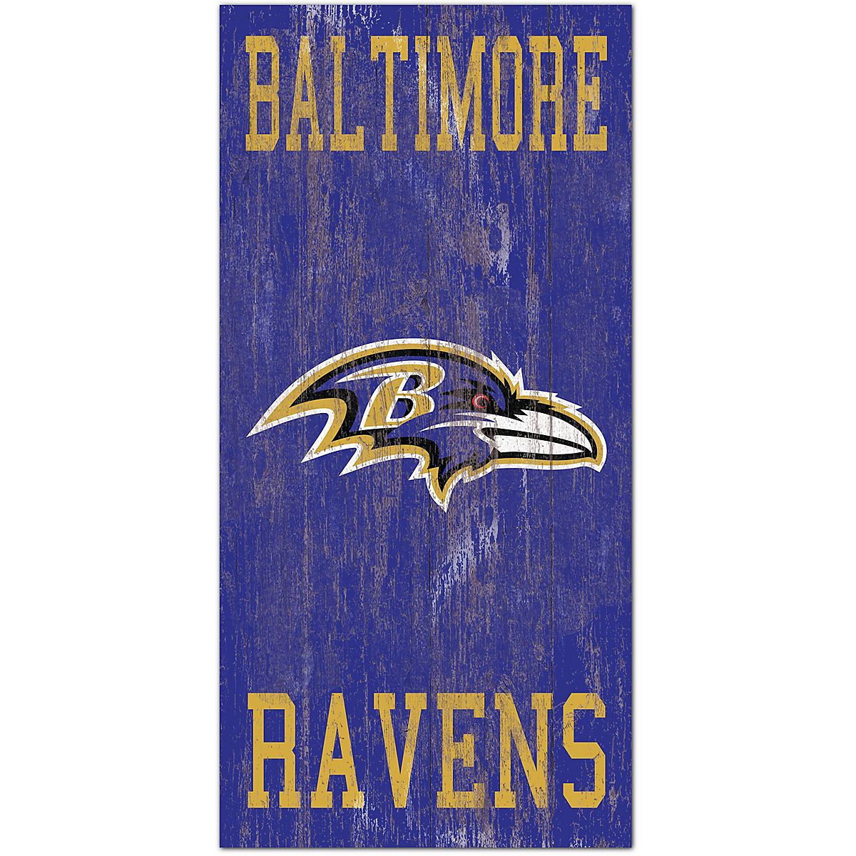 Fan Creations Baltimore Ravens 6 in x 12 in Heritage Distressed Logo ...