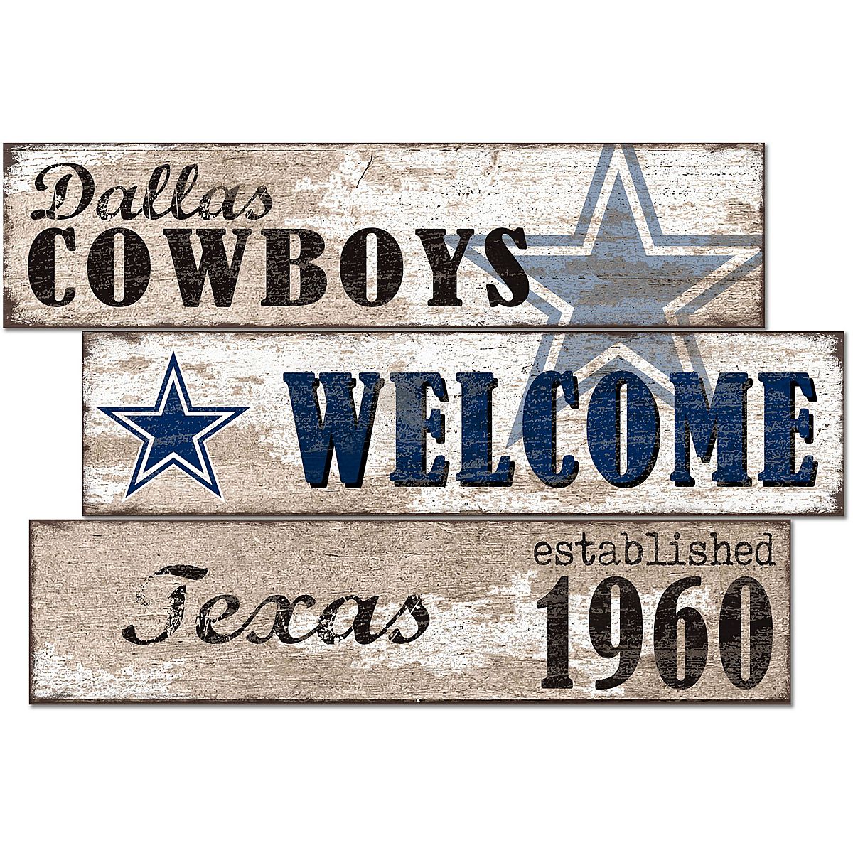 Fan Creations Dallas Cowboys Welcome 3 Plank Decor | Academy