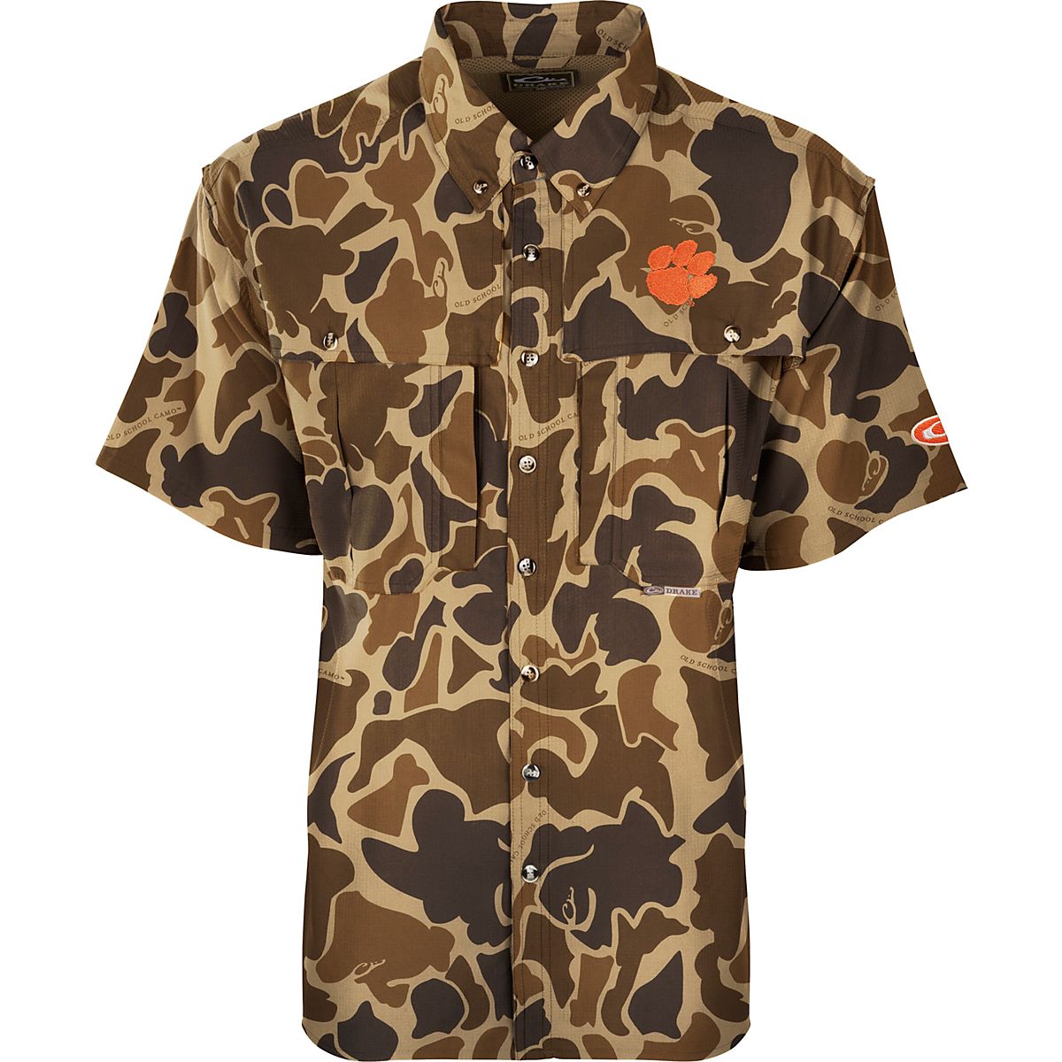 Drake Men's Clemson Old School Camo Flyweight Wingshooter T-shirt
