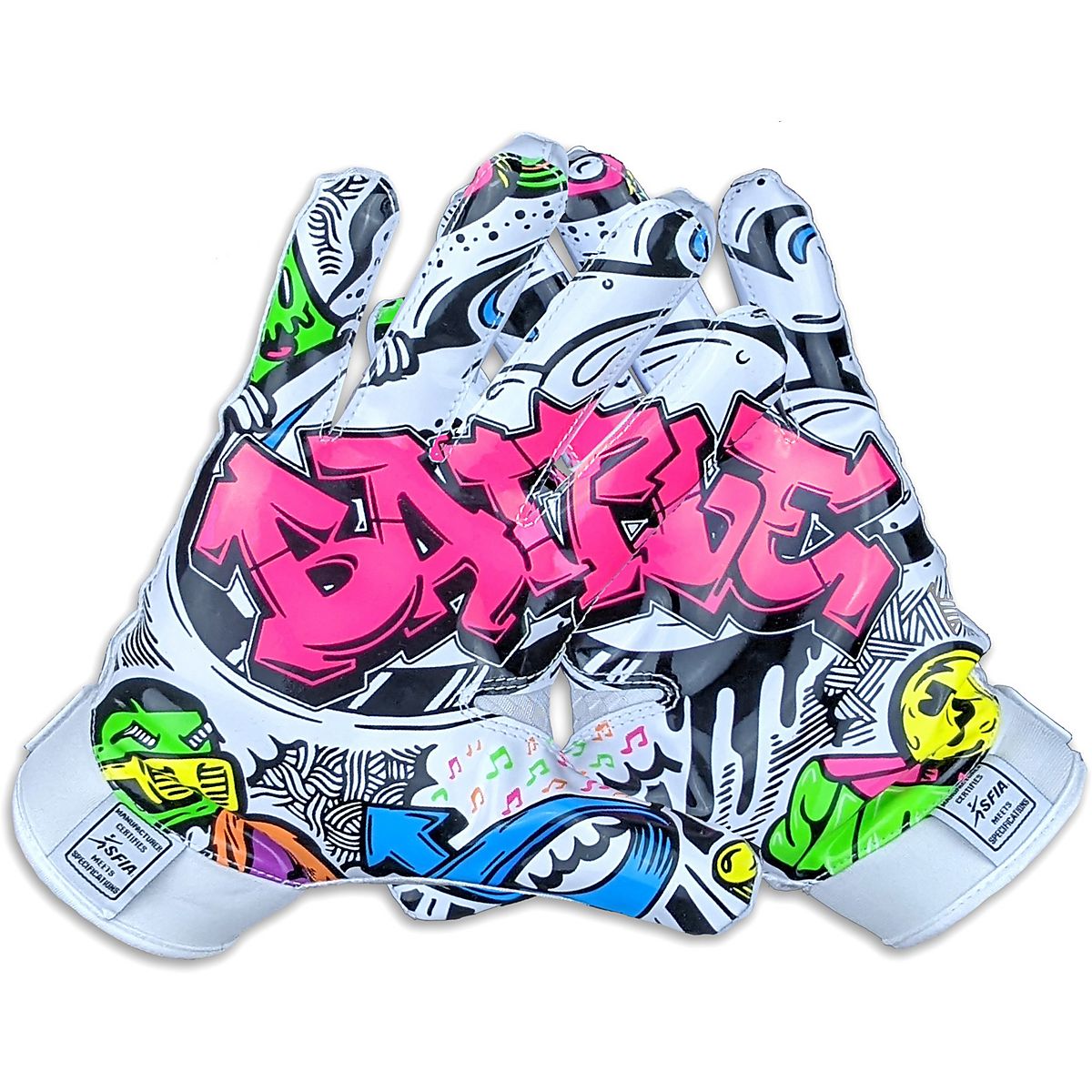 Battle Youth Triple Threat Graffiti Football Gloves | Academy