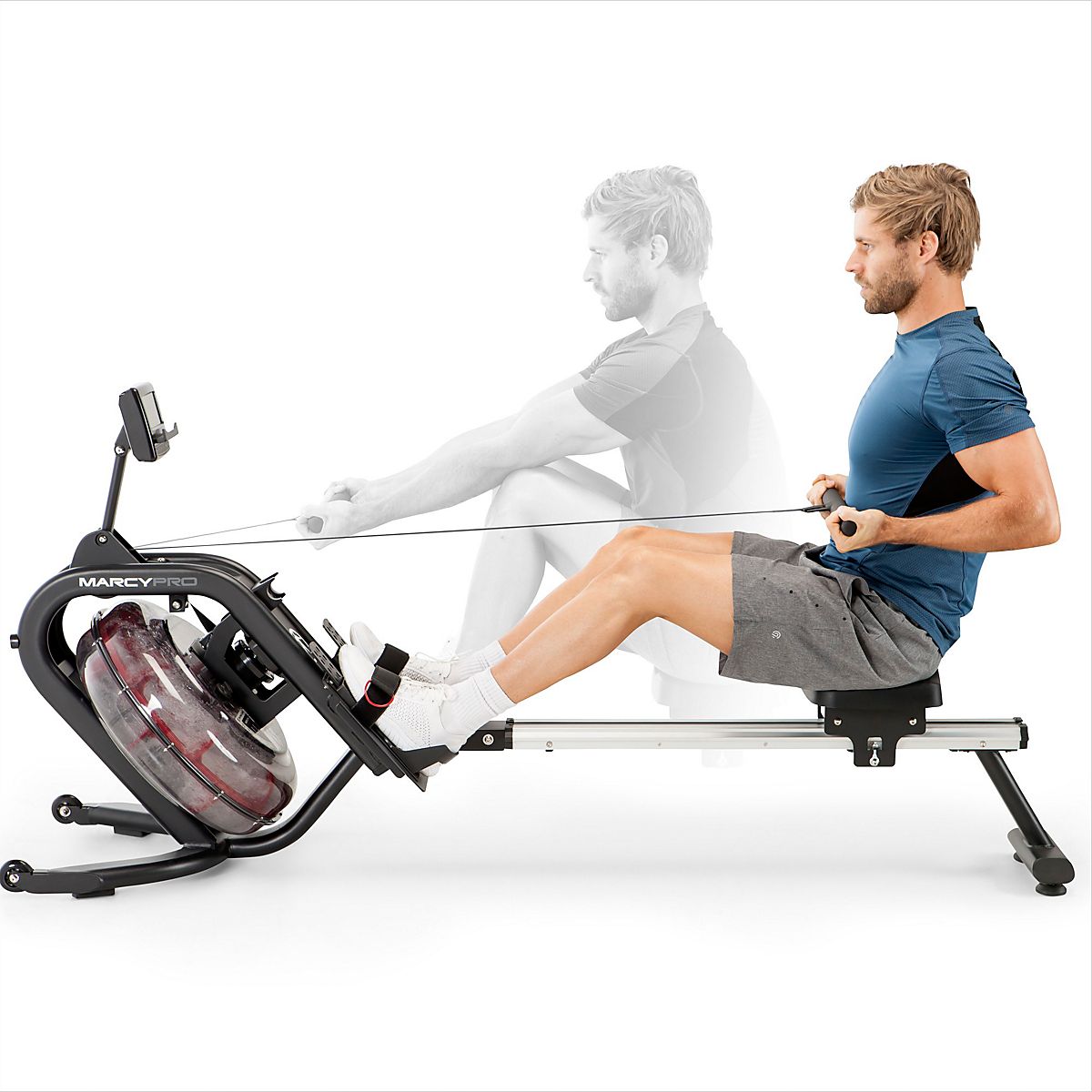 Marcy Indoor Water Rowing Machine with Pulse Sensor | Academy