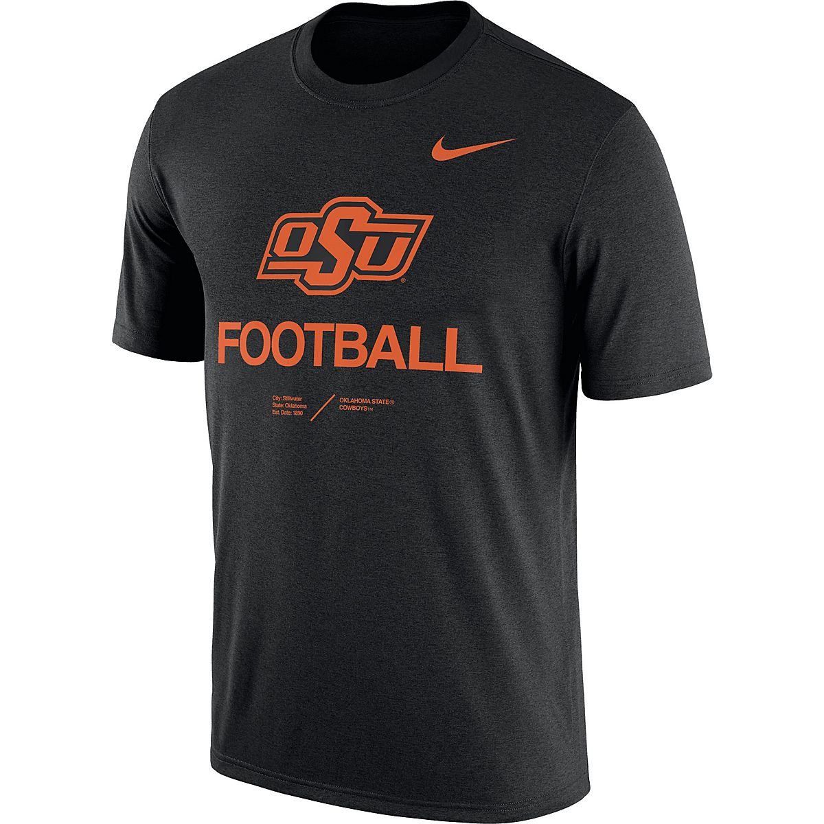 Nike Men's Oklahoma State University Dri-FIT Legend Team Short Sleeve T ...