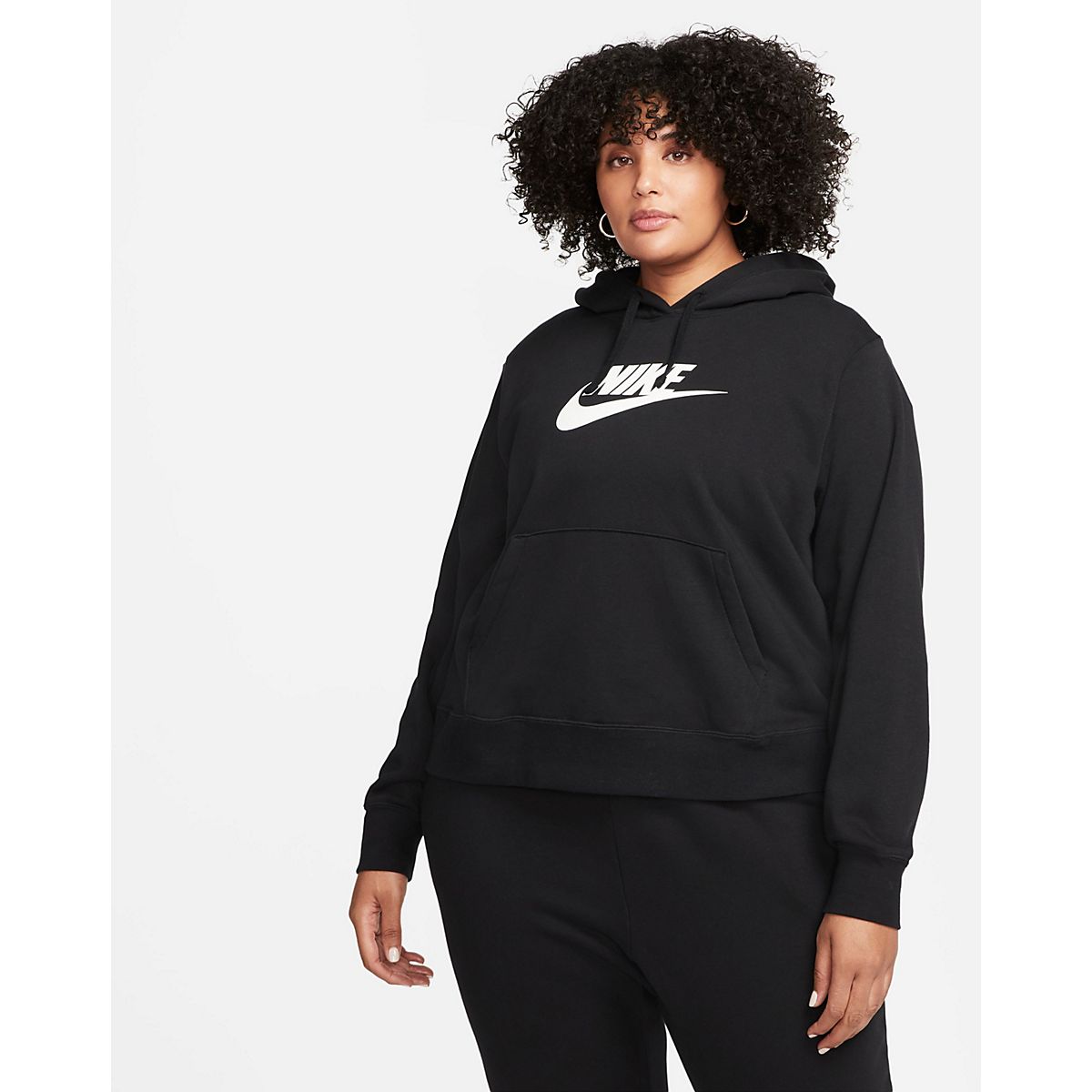 Nike Women's Club Fleece Graphic Pullover Plus Size Hoodie Academy