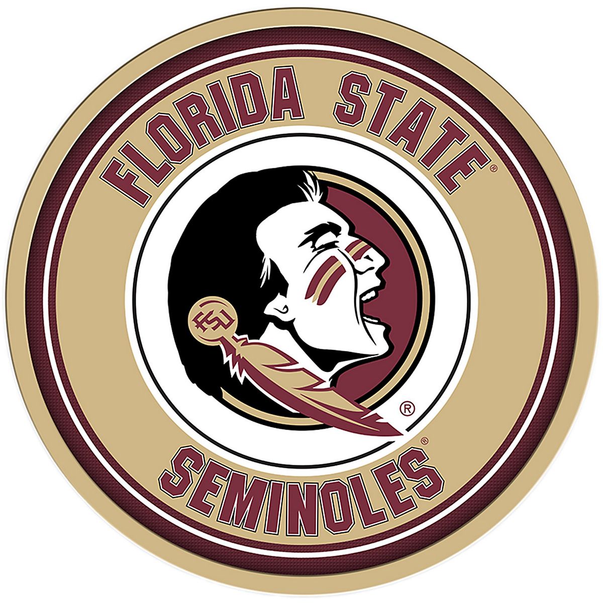 The Fan-Brand Florida State University Modern Mirrored Disc Sign | Academy