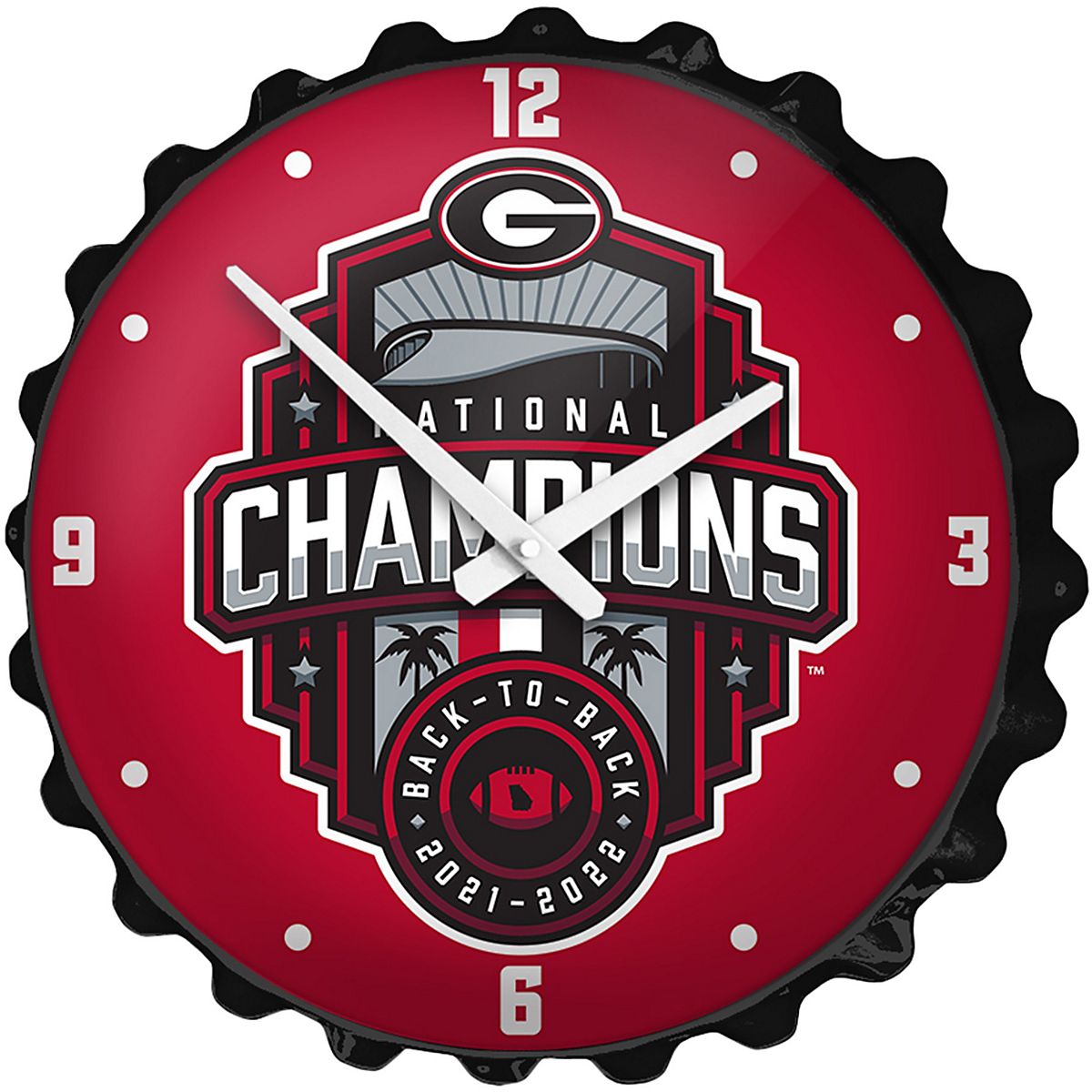 The Fan-Brand University of Georgia National Champs Bottle Cap Clock ...