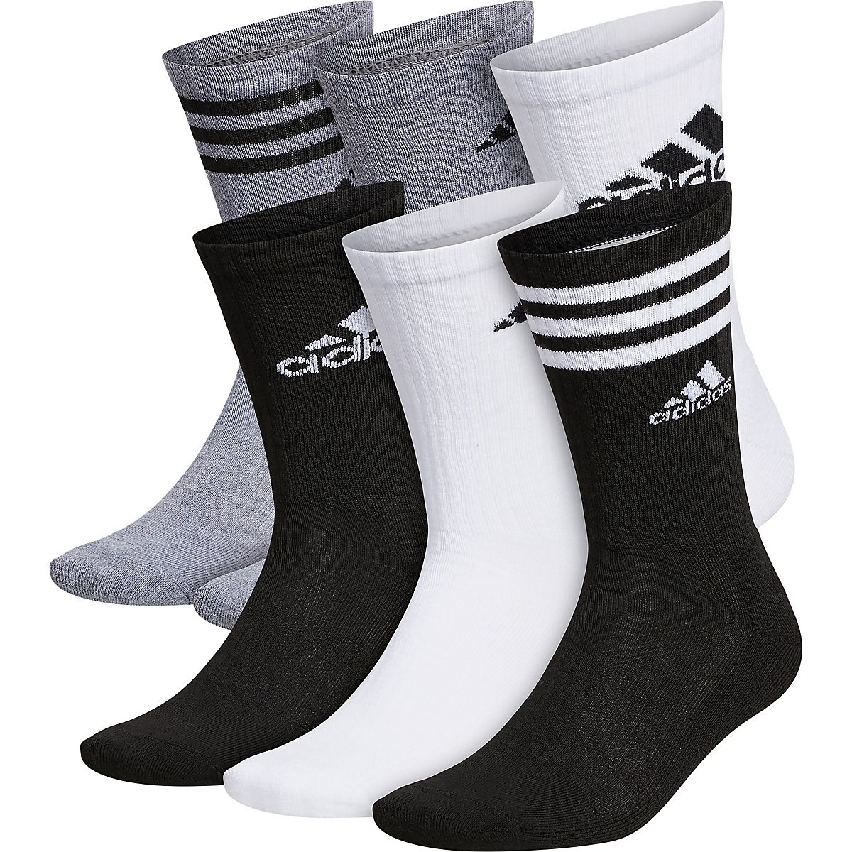 adidas Cushion Mixed Crew Socks 6 Pack | Academy