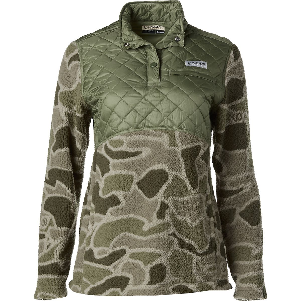 Magellan Outdoors Women's Campfire Mixed Media Pullover Sweatshirt