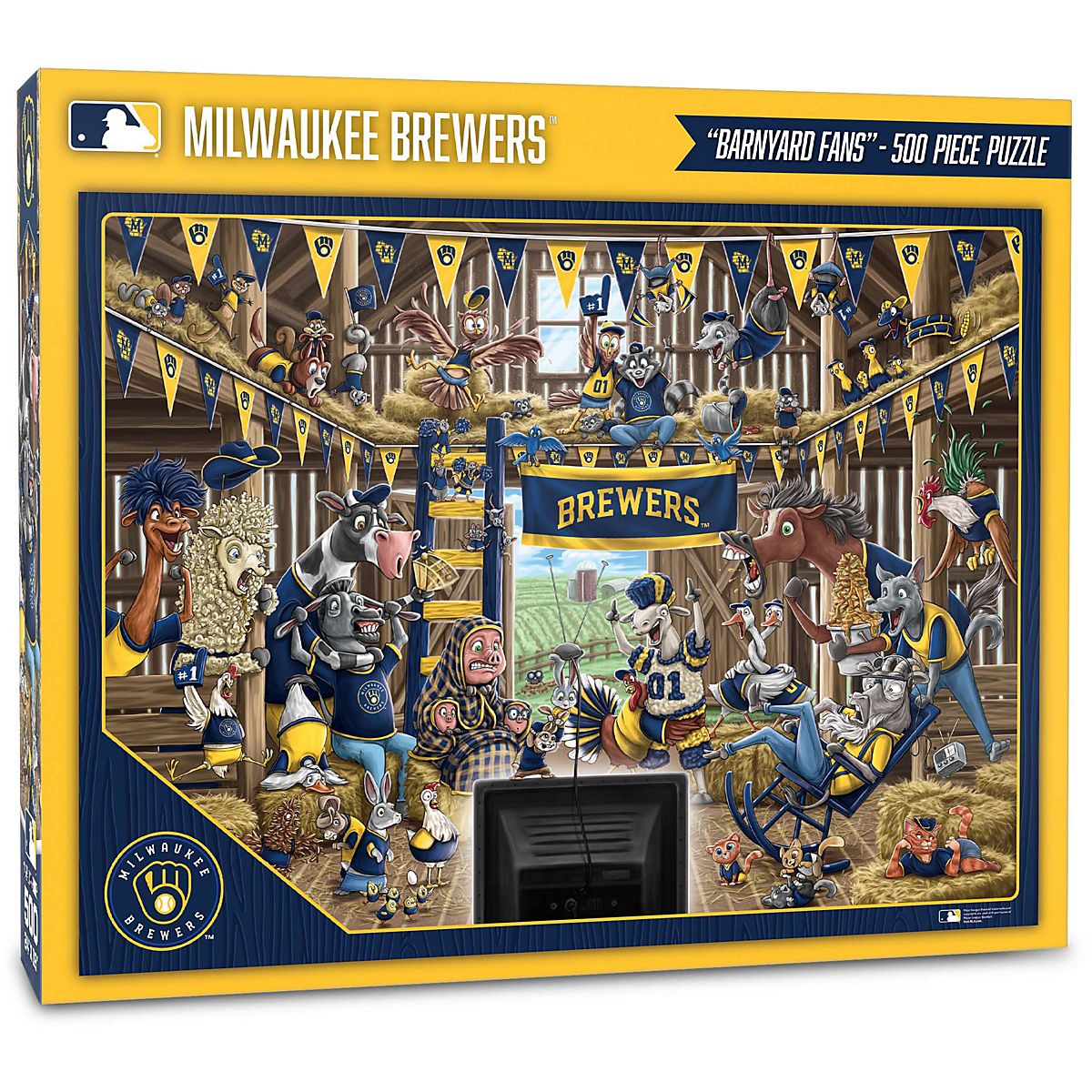 YouTheFan Milwaukee Brewers Barnyard Fans Puzzle Academy