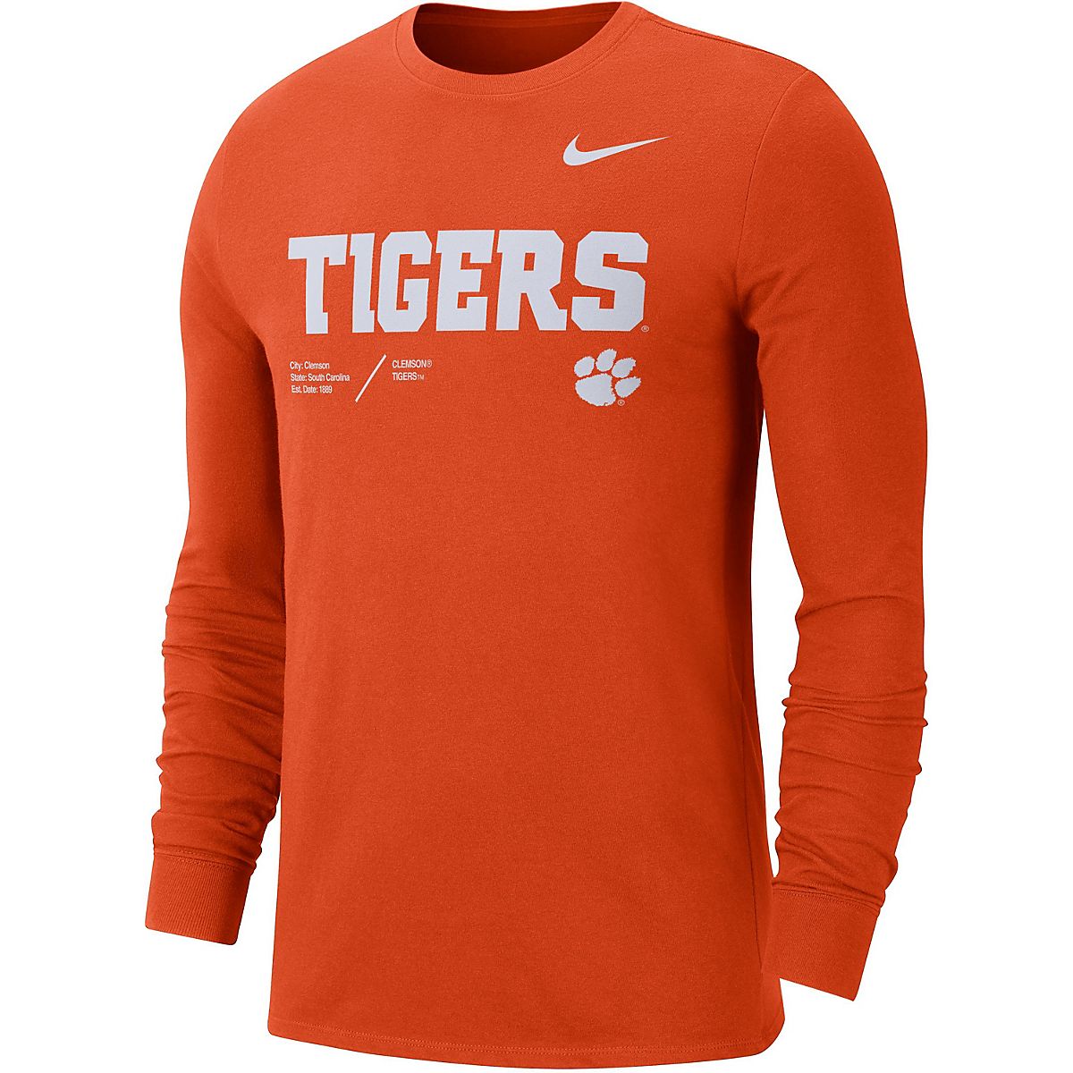 Nike Men's Clemson University Dri-FIT Team Long Sleeve T-shirt | Academy