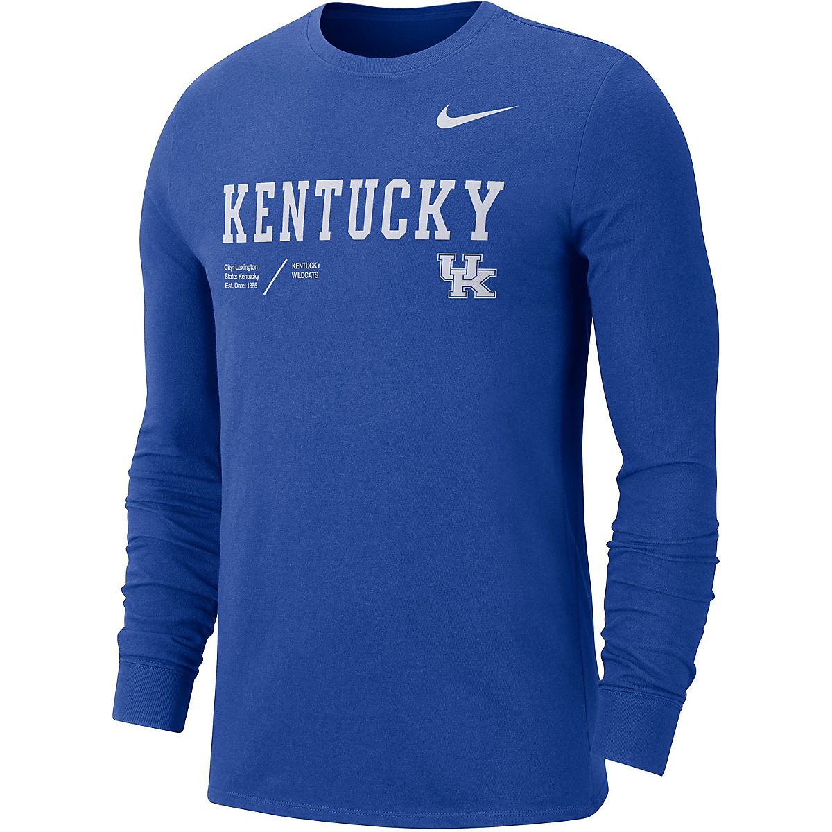 Nike Men's University of Kentucky Dri-FIT Team Long Sleeve T-shirt ...