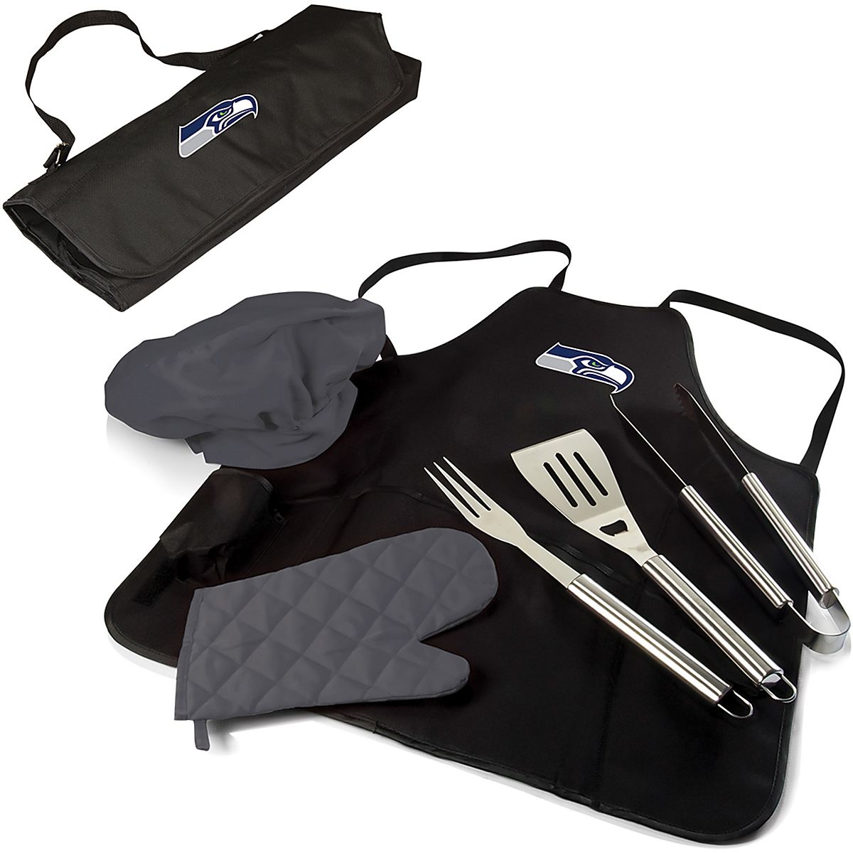 Picnic Time Seattle Seahawks BBQ Apron Tote Pro Grill Set Academy