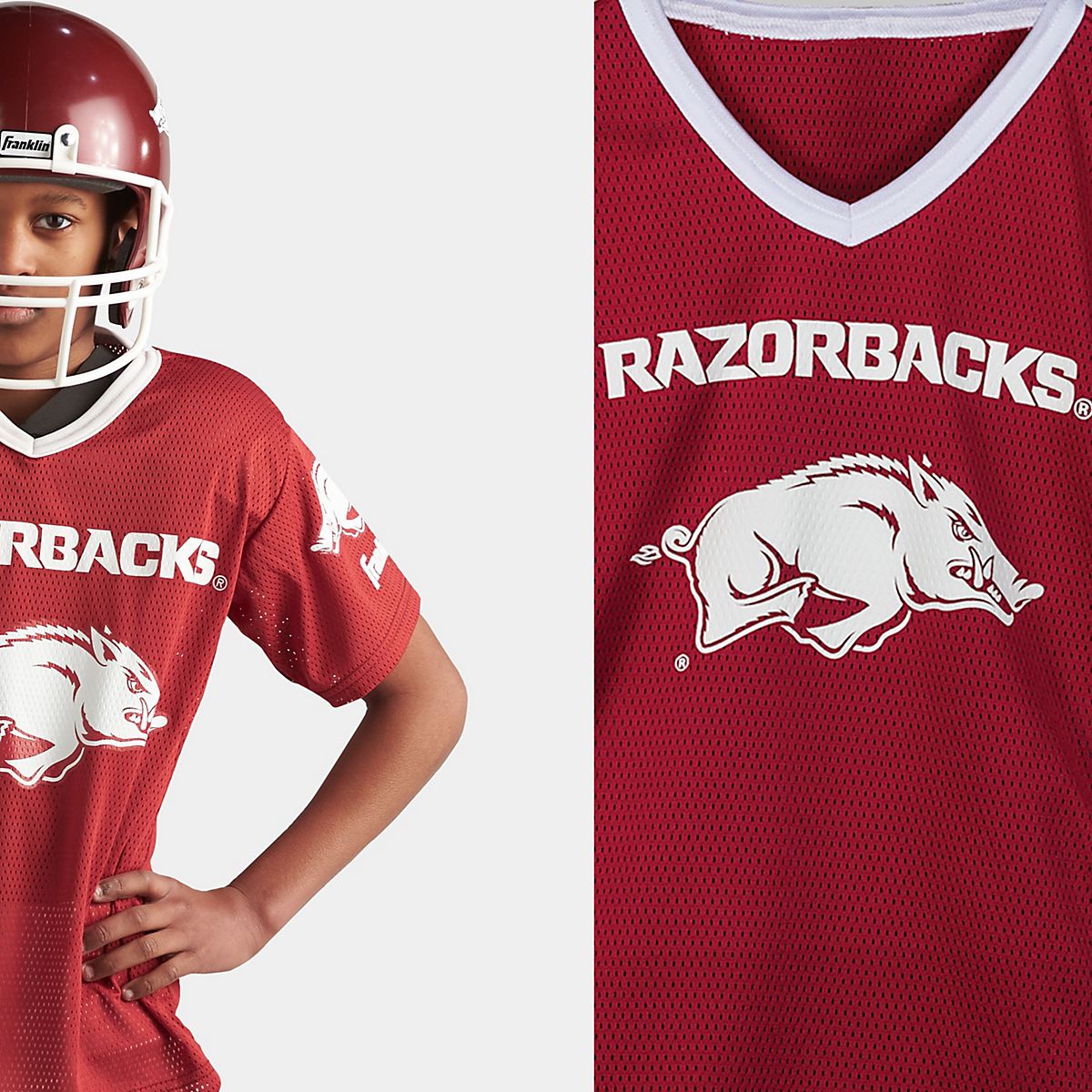 Franklin Deluxe College Football Uniform Set NCAA Arkansas Razorbacks Kids  M 7-9