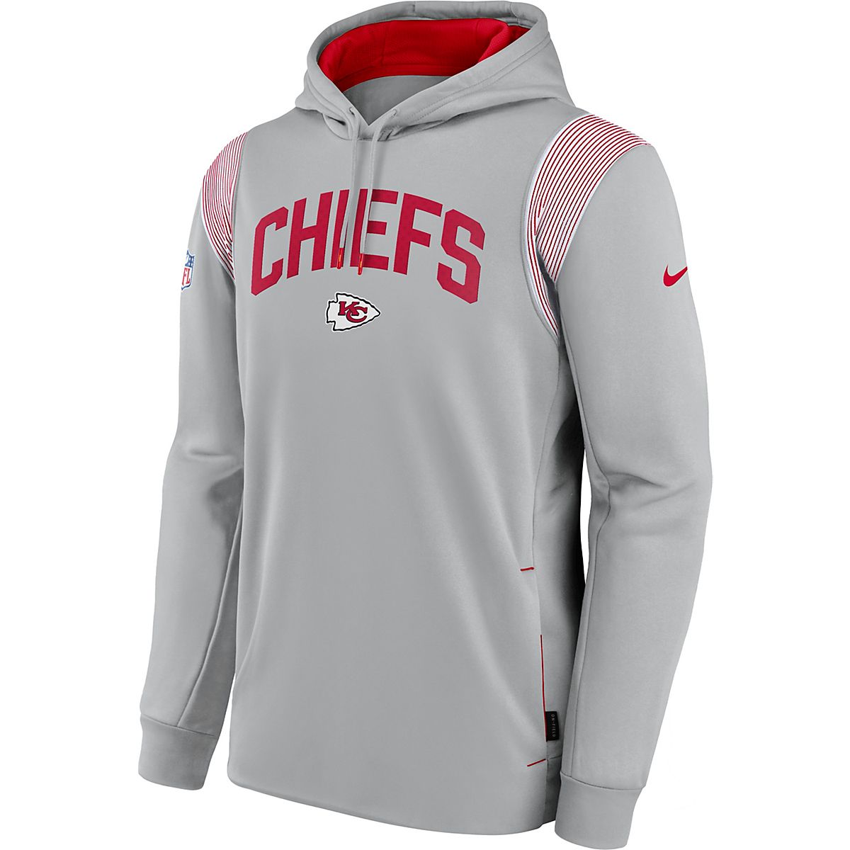 Nike Adults' Kansas City Chiefs Athletic Stack TF Pullover Hoodie Academy