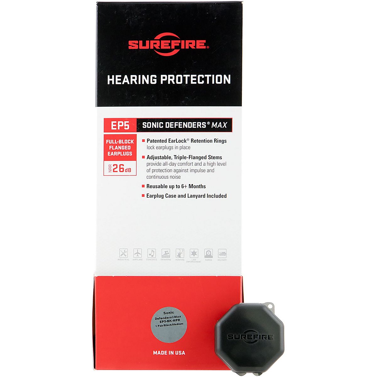 SureFire EP5 Sonic Defenders Max Ear Plugs 25Pack Academy